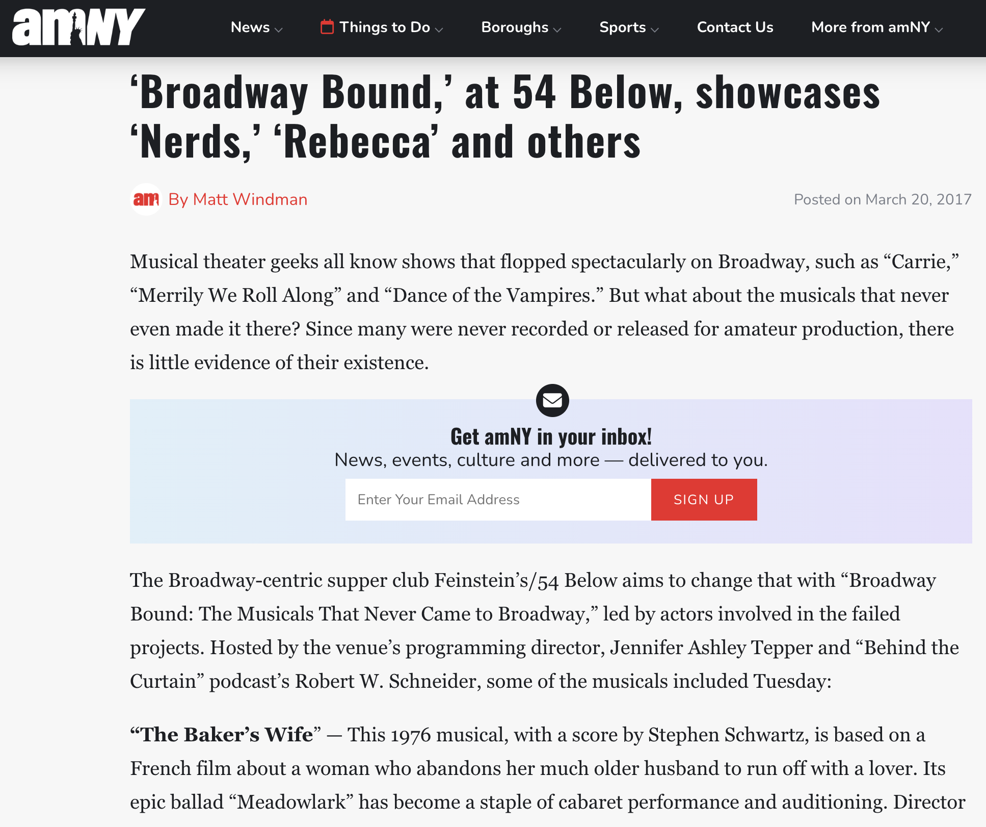 Amny: Broadway Bound at 54 Below