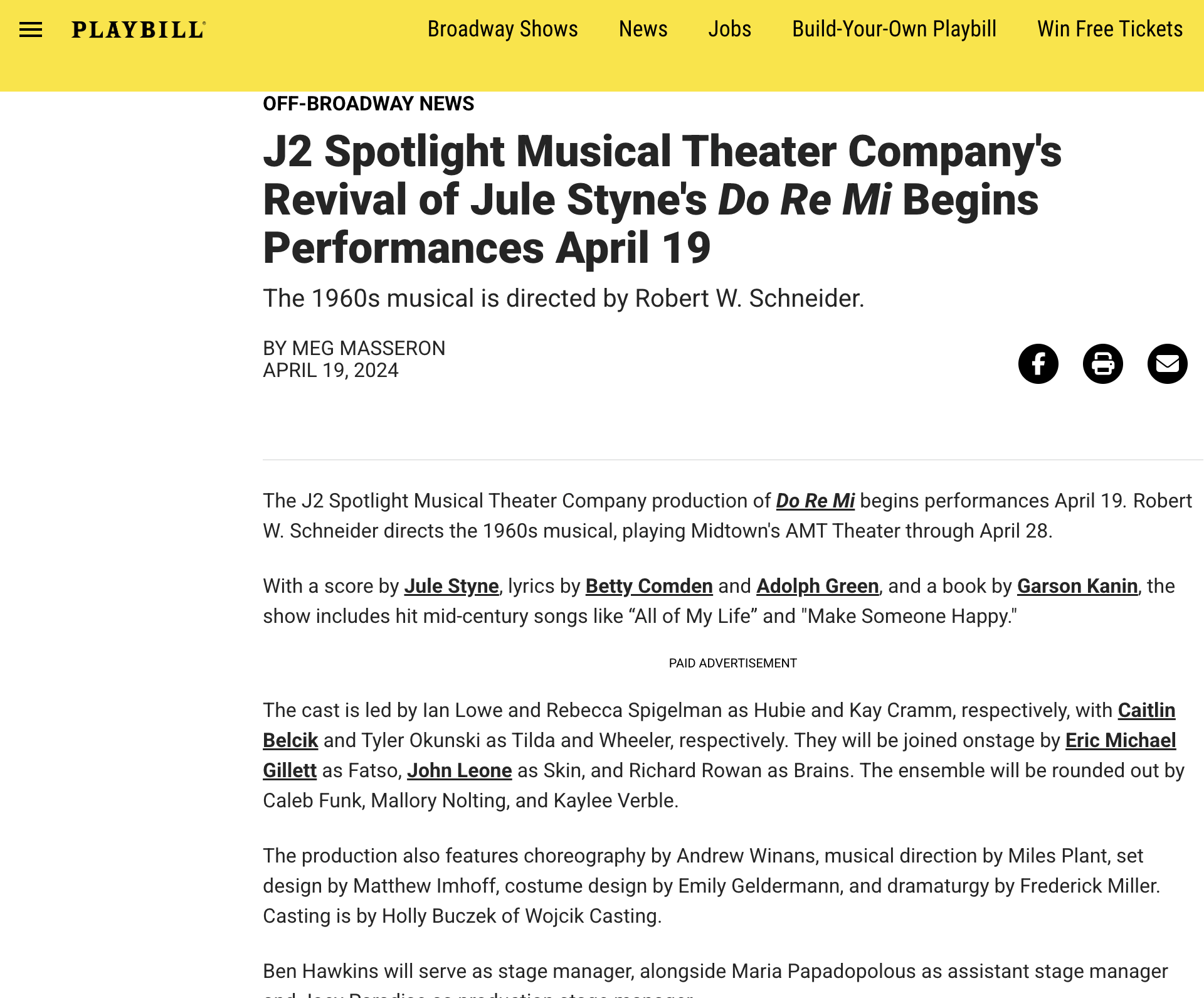 Playbill: J2 Spotlight - Do Re Mi