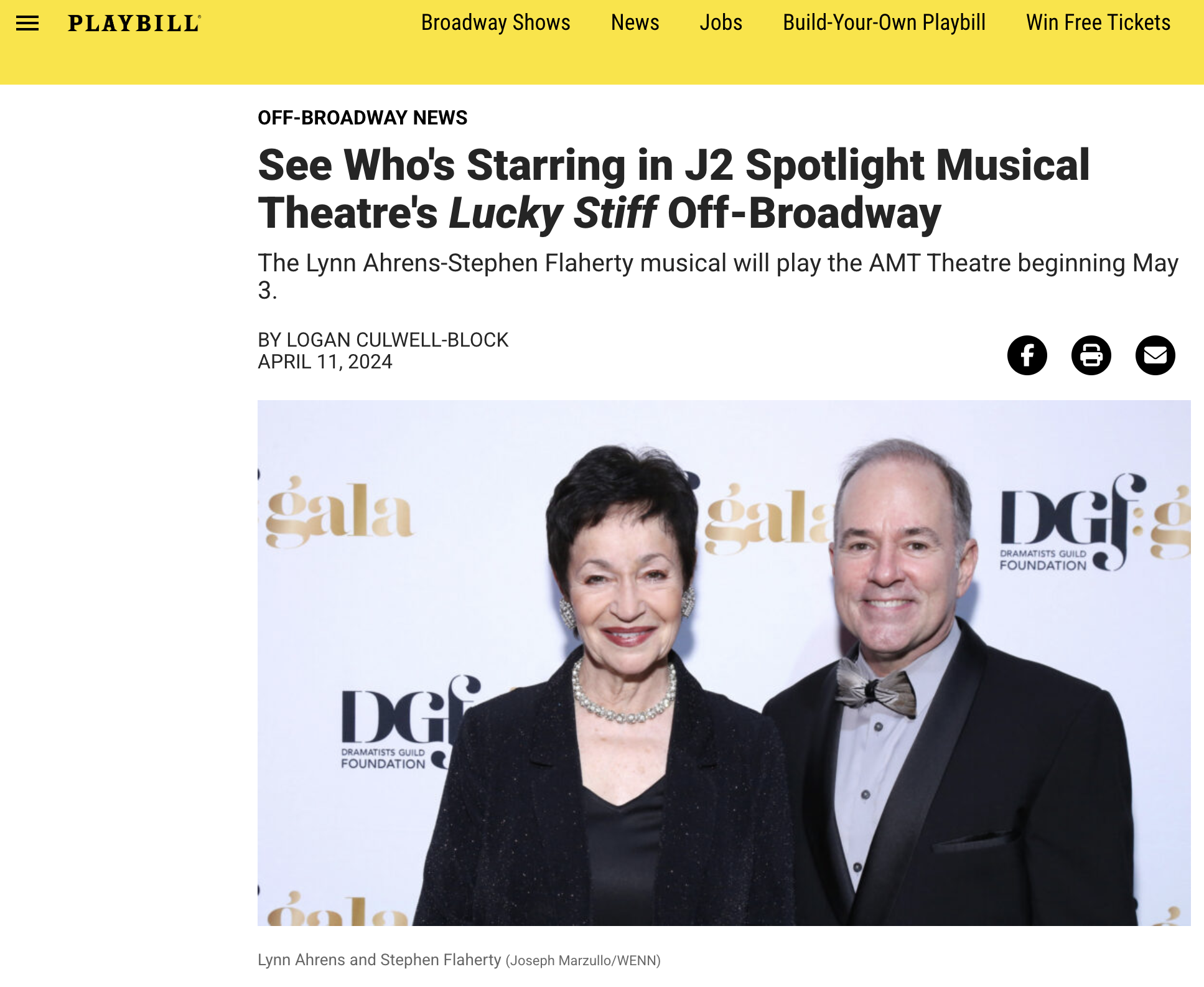 Playbill: J2 Spotlight - Lucky Stiff
