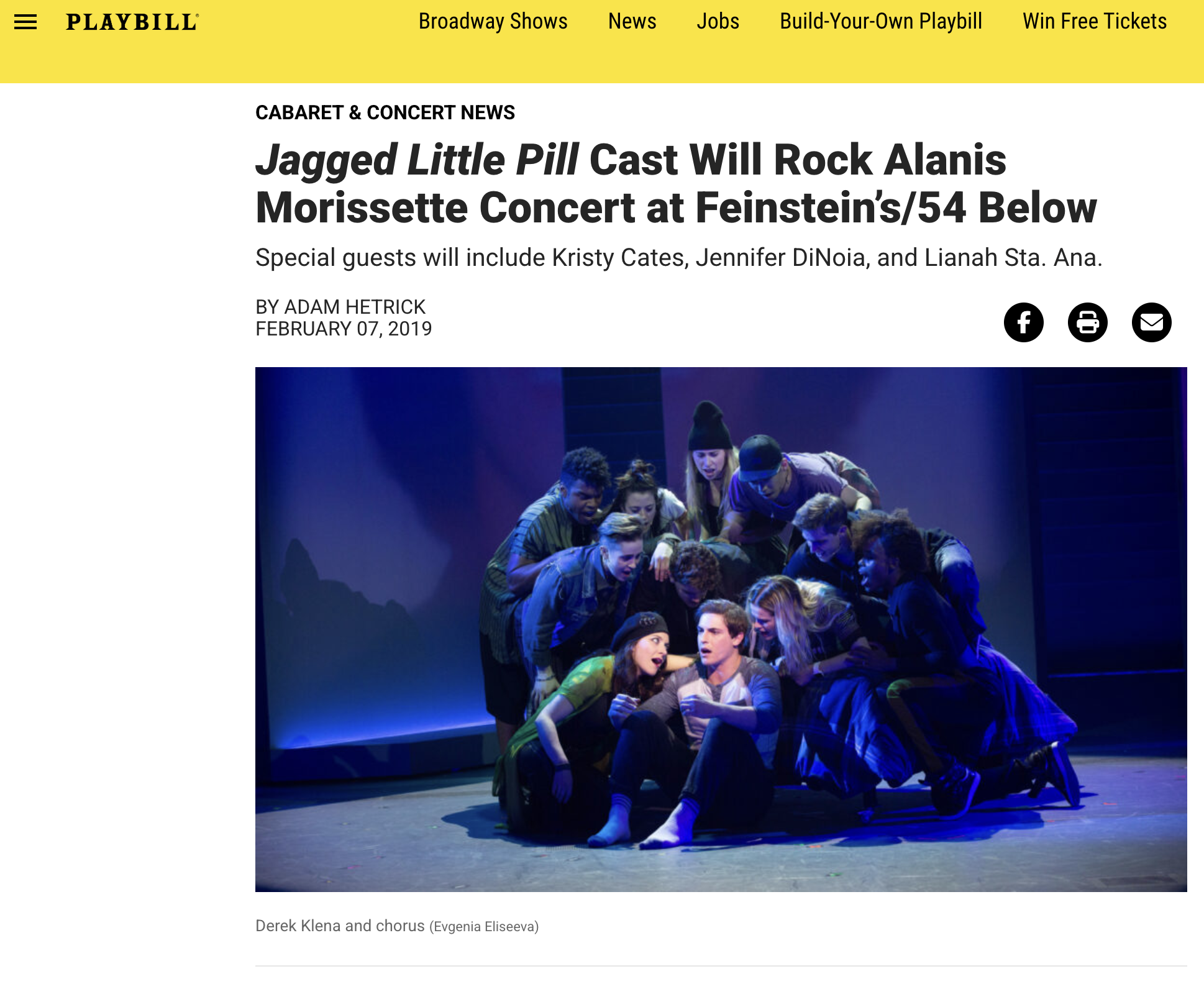 Playbill: Alanis Morissette Concert at 54 Below