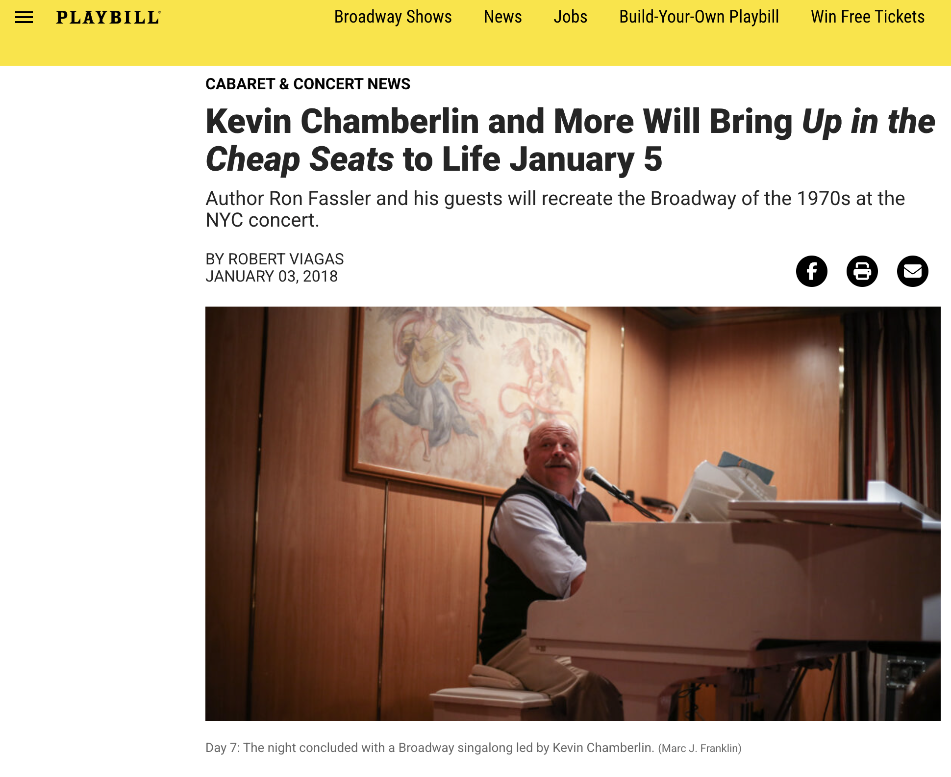 Playbill: Up In The Cheap Seats