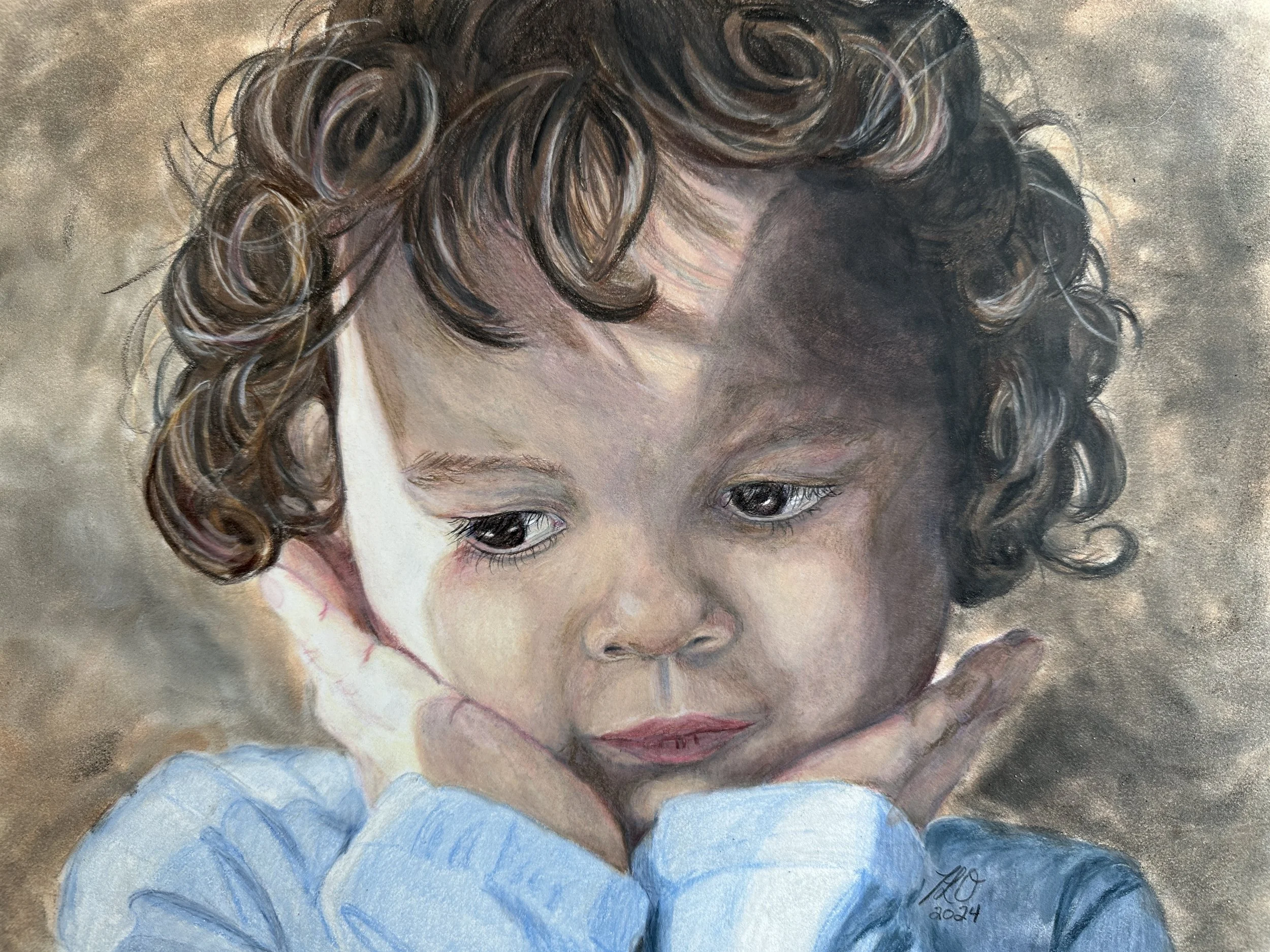 "Thoughtful" - colored pencil on paper