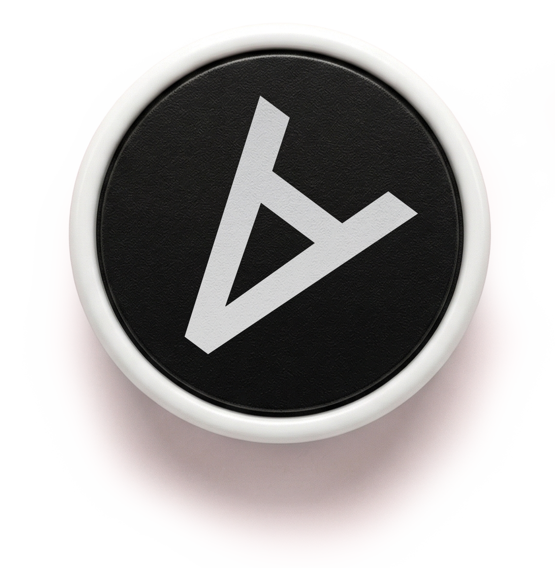 Logo typewriter key with letter A.