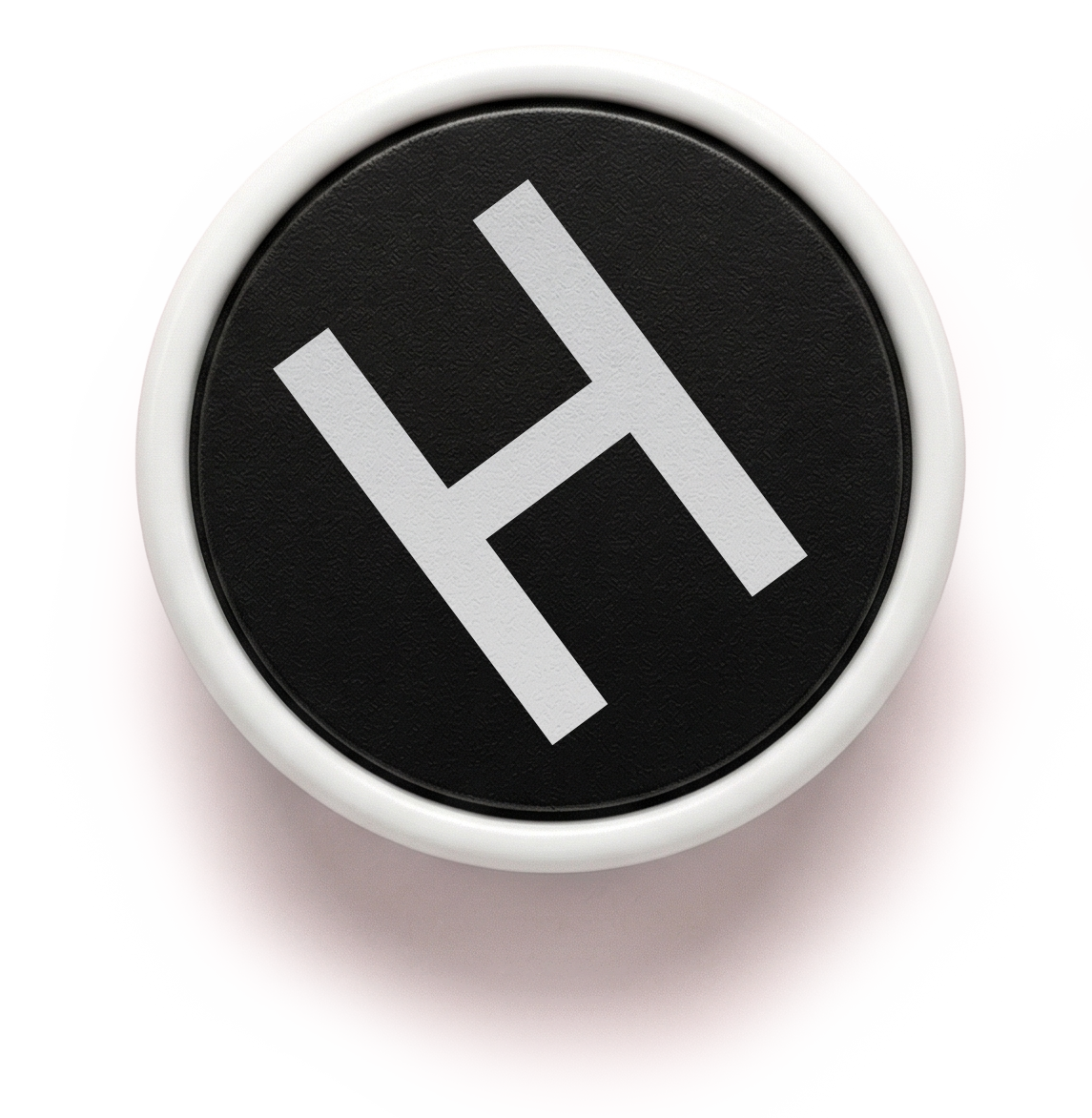 Logo typewriter key with letter H.