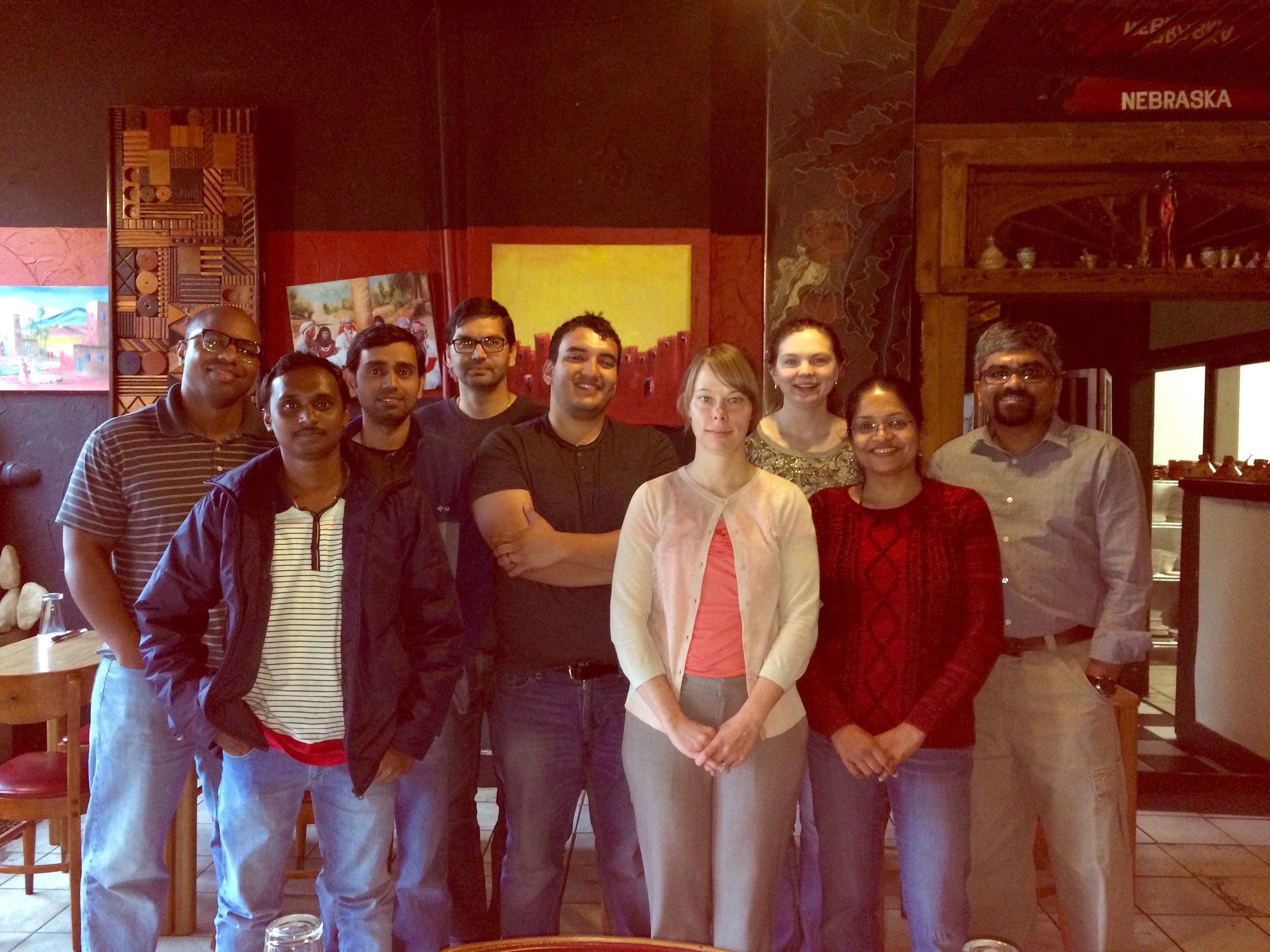 2015 - (L to R) Greg, John, Yogesh, Sandeep, Jacob, Elizabeth, Margret, Smitha and Amar