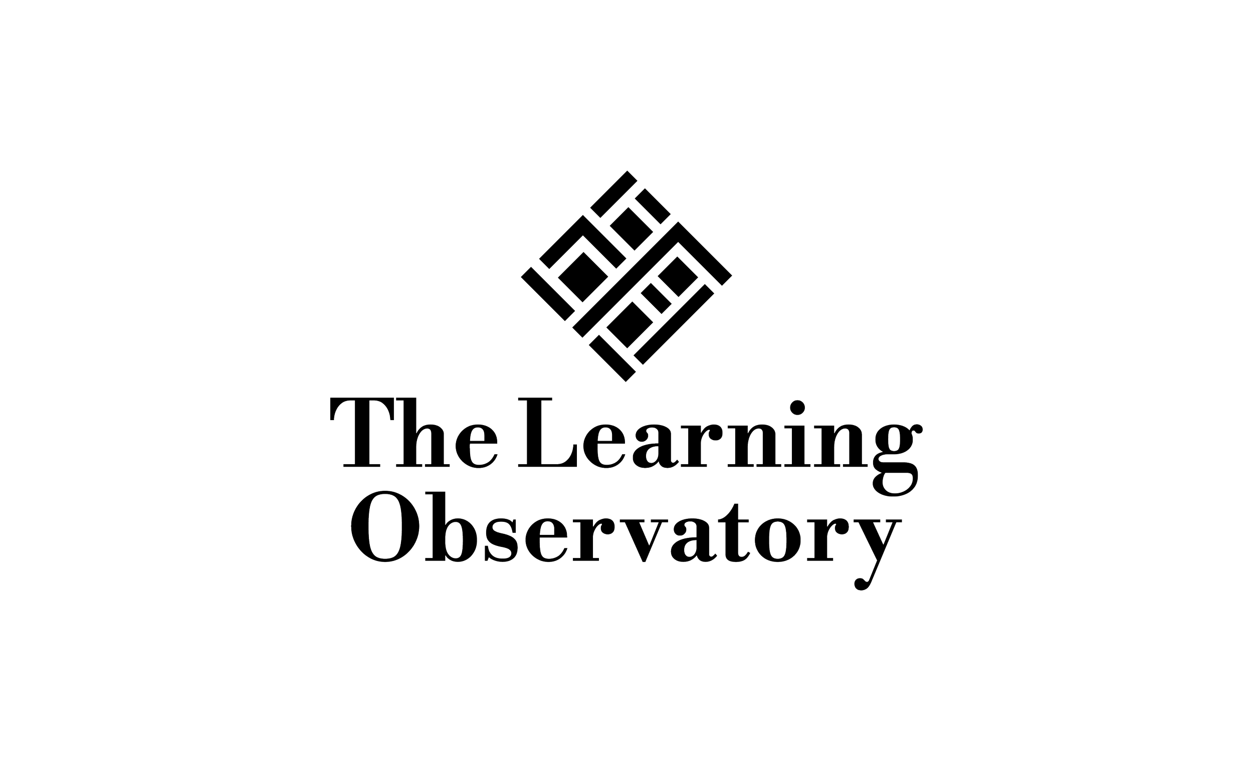 The logo of The Learning Observatory featuring a minimalist geometric design and the company's name in black text on a white background.