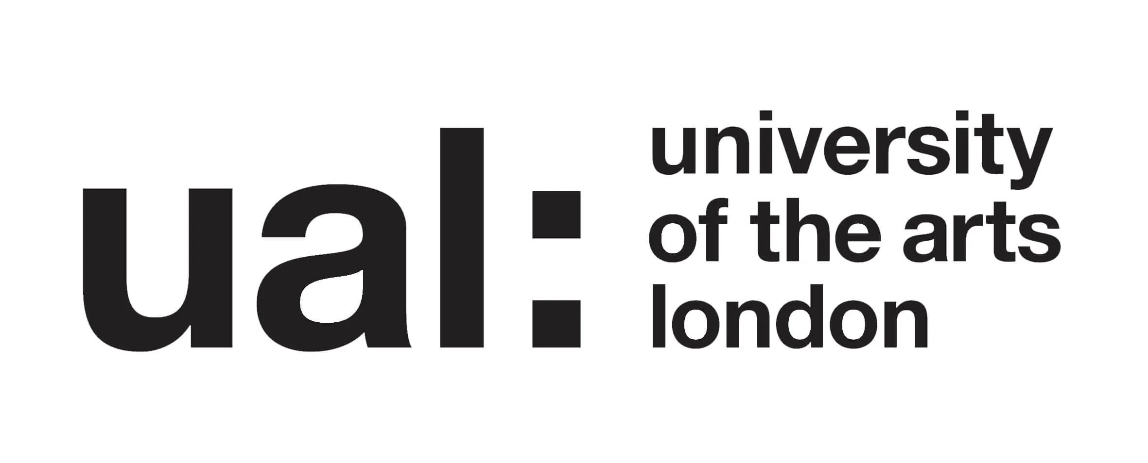Logo of University of the Arts London featuring the text 'ual' in bold black lowercase letters and the words 'university of the arts london' aligned to the right.