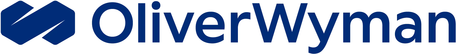 Logo of Oliver Wyman with blue icon and text