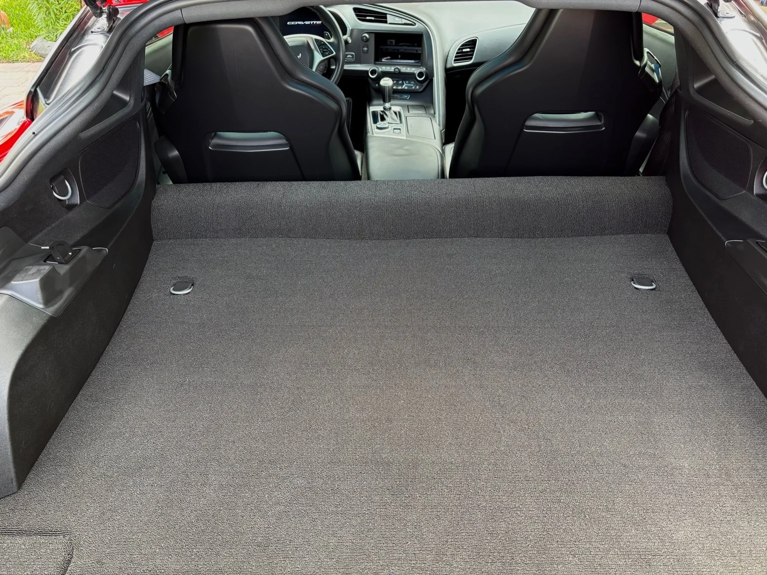 Chevrolet Corvette interior deep cleaned during mobile car detailing in North Naples FL