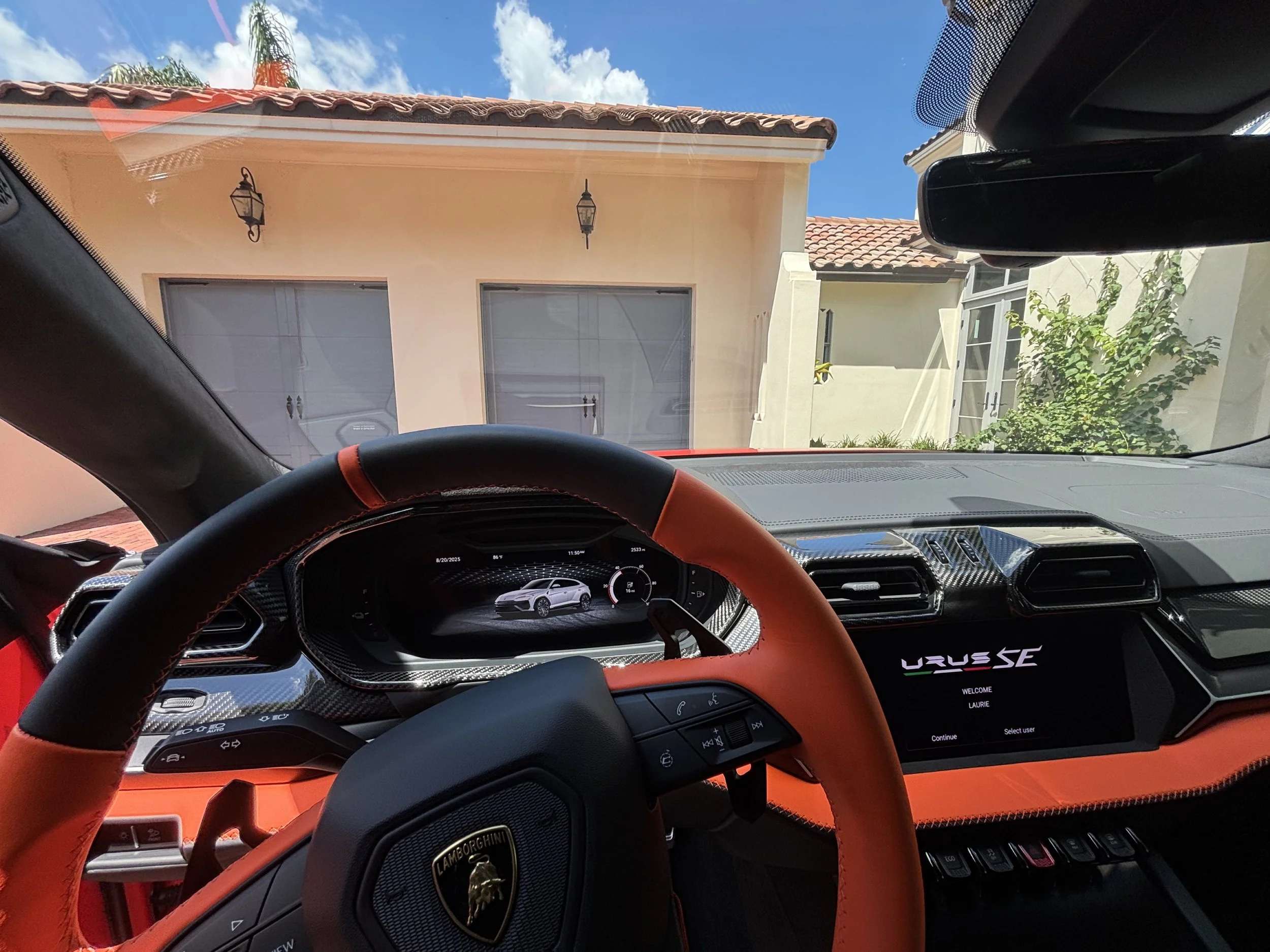 Lamborghini Urus interior cleaned during mobile car detailing service in North Naples FL