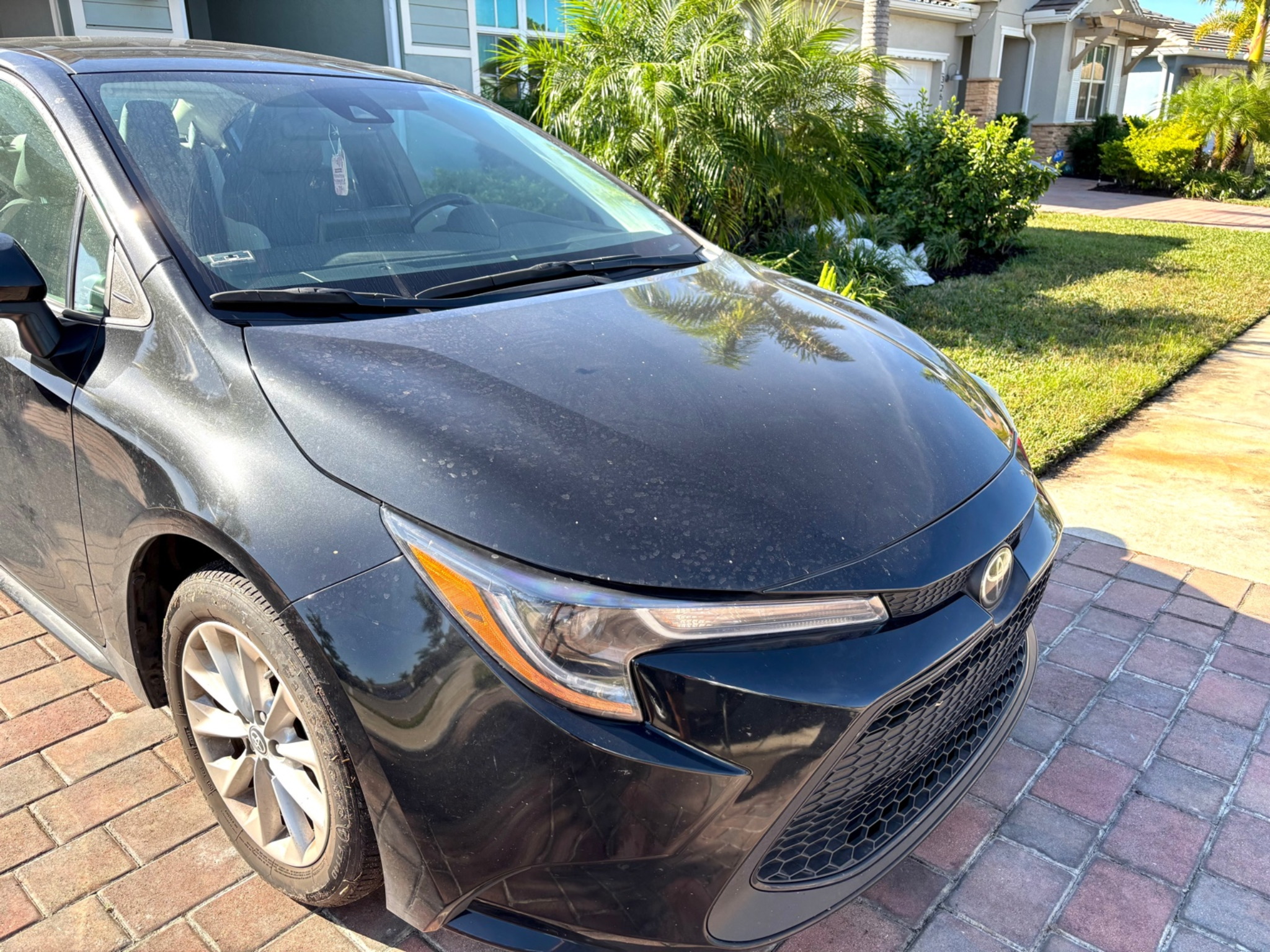 East Naples FL mobile auto detailing service cleaning a black sedan exterior
