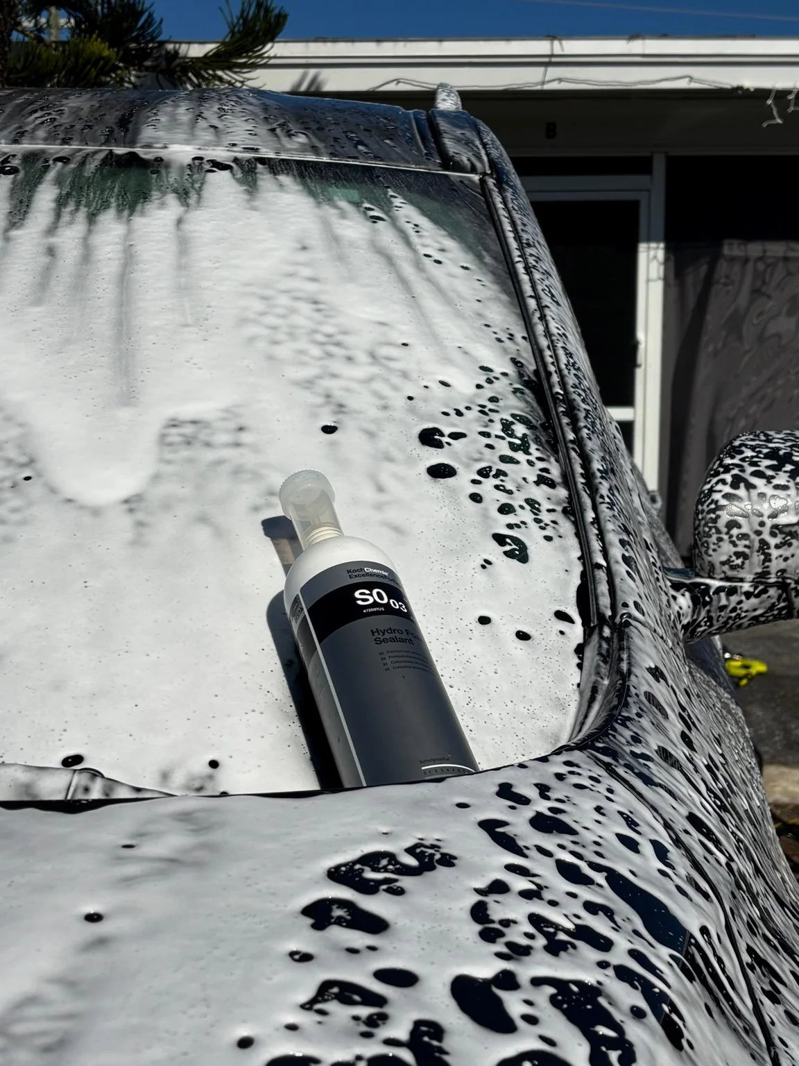 Paint sealant application during full car detailing service in North Naples FL