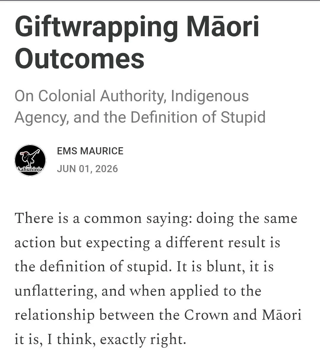 Giftwrapping Māori Outcomes