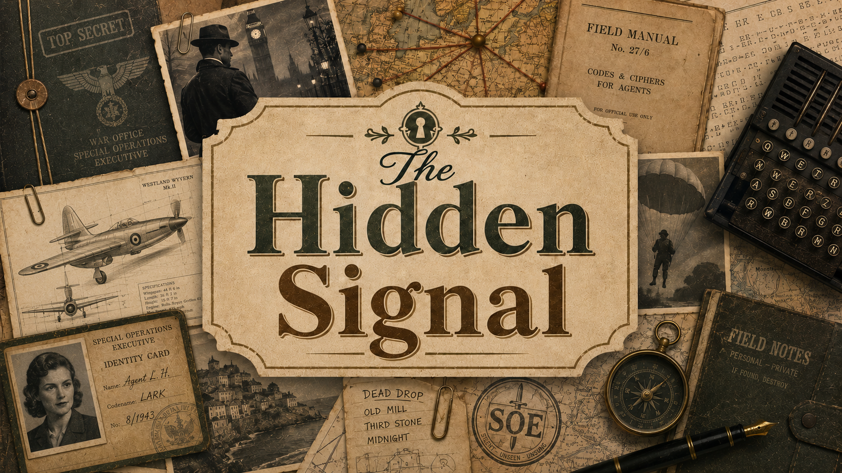 Explore The Hidden Signal, a WWII and military history activity book series featuring espionage missions, recovery files, ciphers, puzzles, aircrew cases, and wartime investigations.