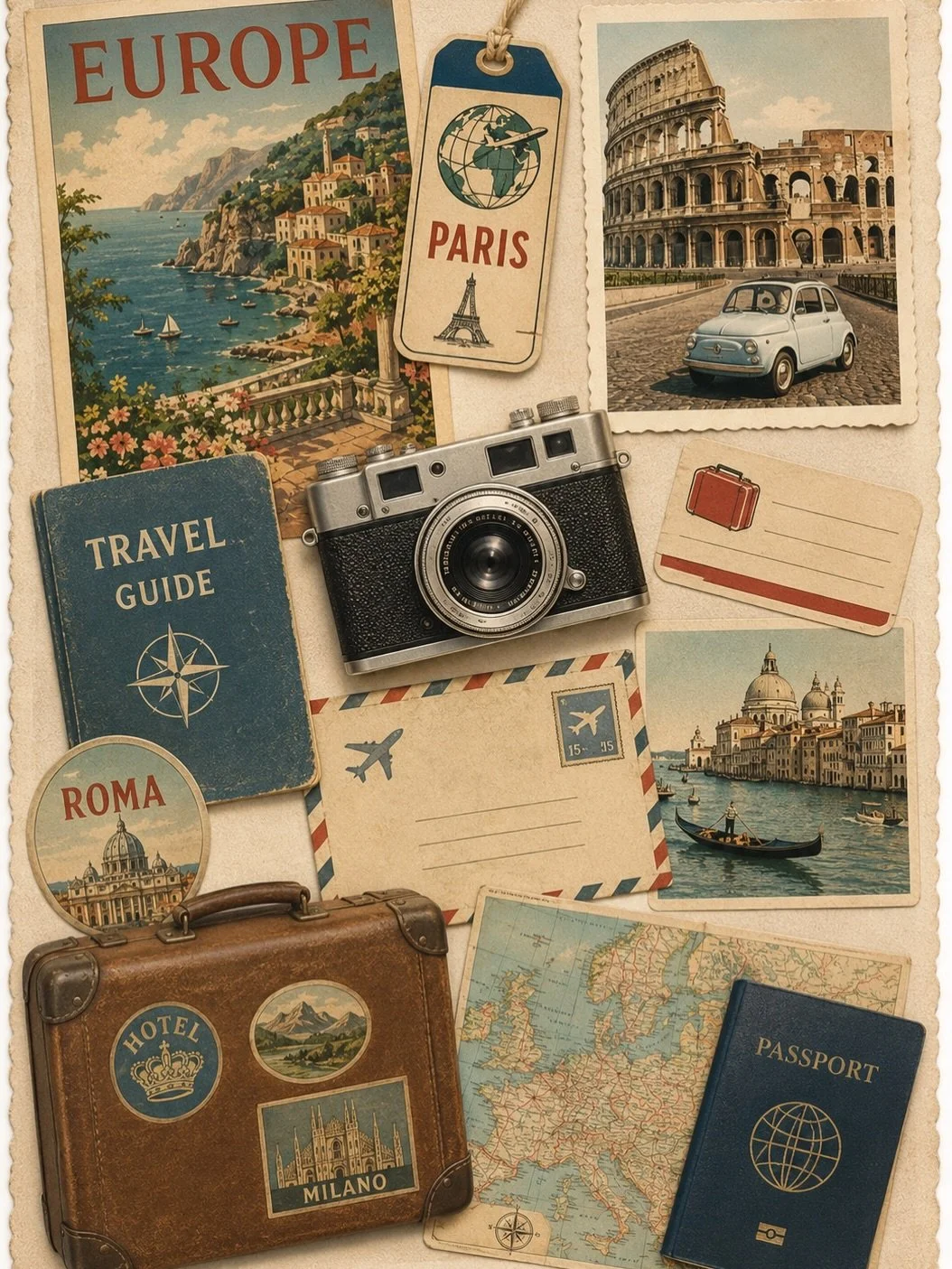 The world can be terribly noisy.

This book is not about productivity, optimization, or becoming a better version of yourself. How exhausting.

It is about train journeys, postcards, passports, beautiful places, wandering thoughts, and the occasional