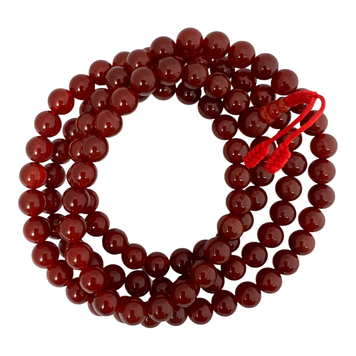 108-Bead Red Carnelian Mala – The Stone of Vitality