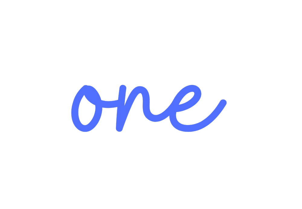 Text that says 'There is only' in black font with a blue cursive word 'one' in the center on a black background.