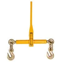 Yellow crane hook with two attached chains