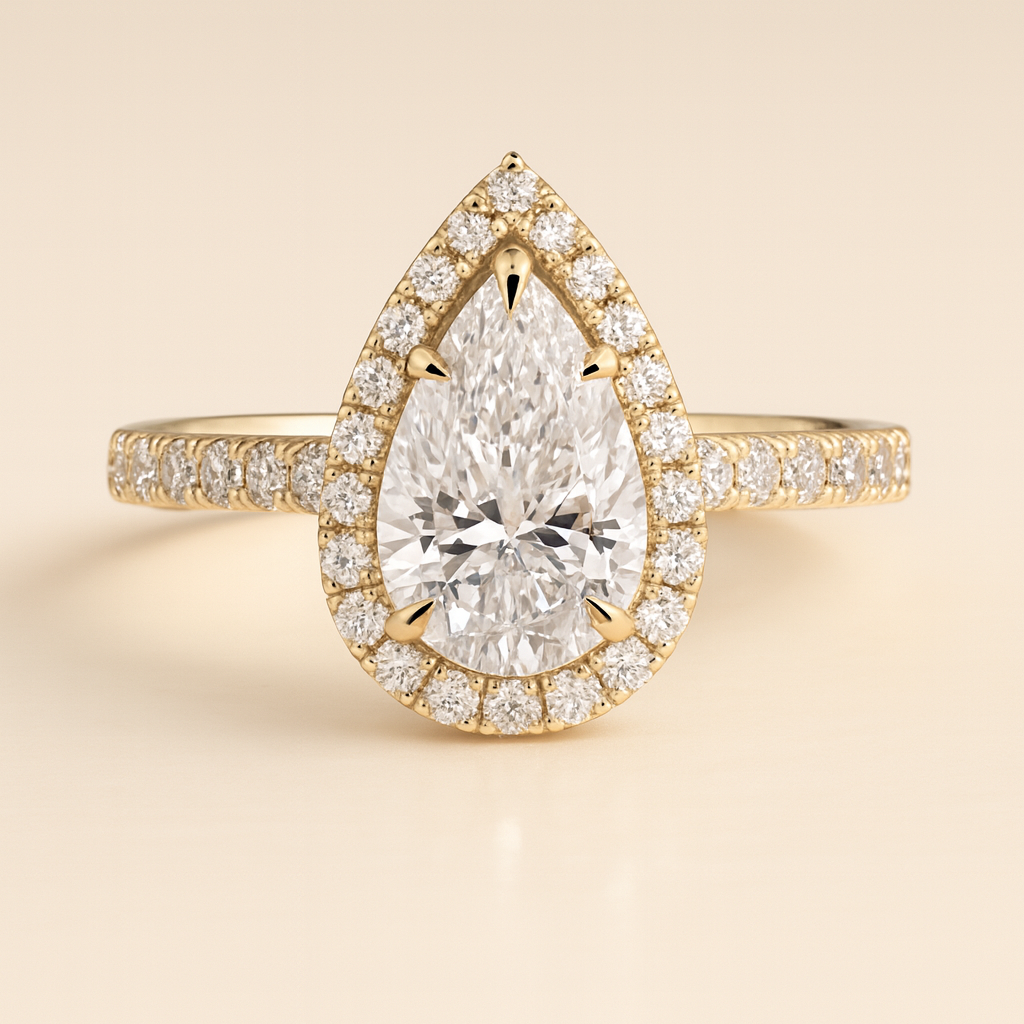 Pear Halo Diamond