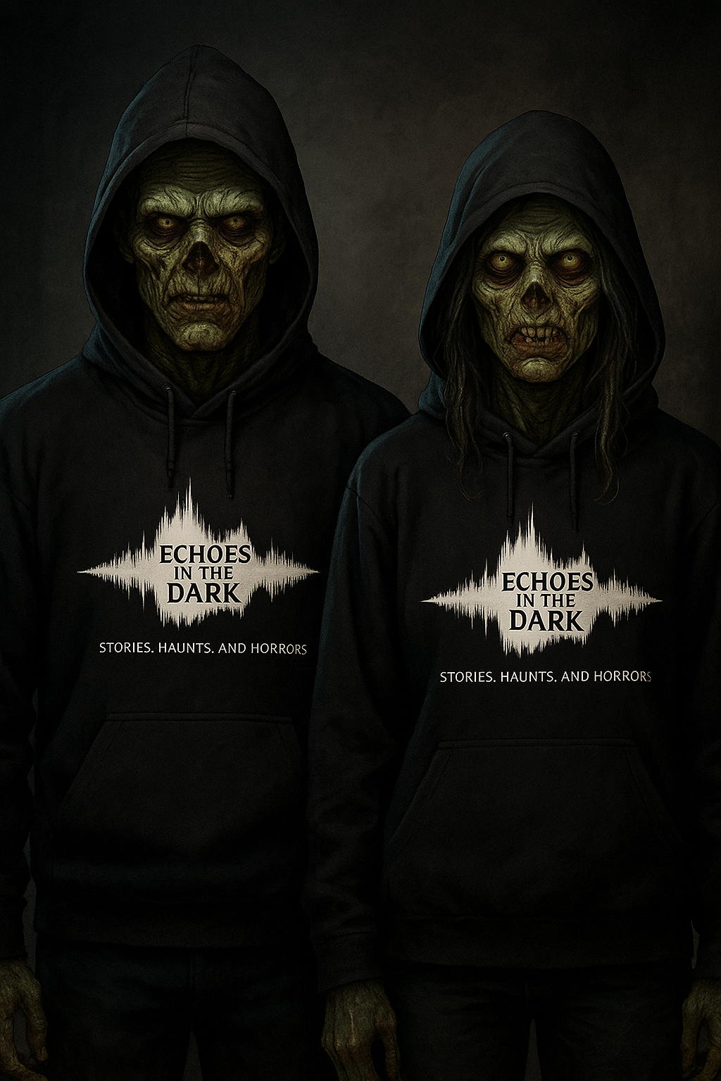 Echoes in the Dark White Logo Unisex Hoodie