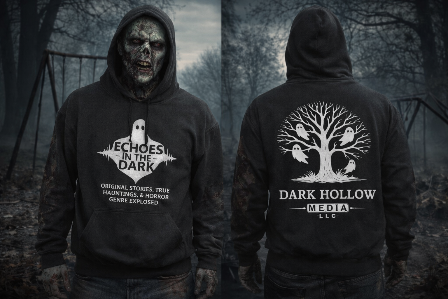 DHM/ECHOES IN THE DARK DUAL LOGO HOODIE