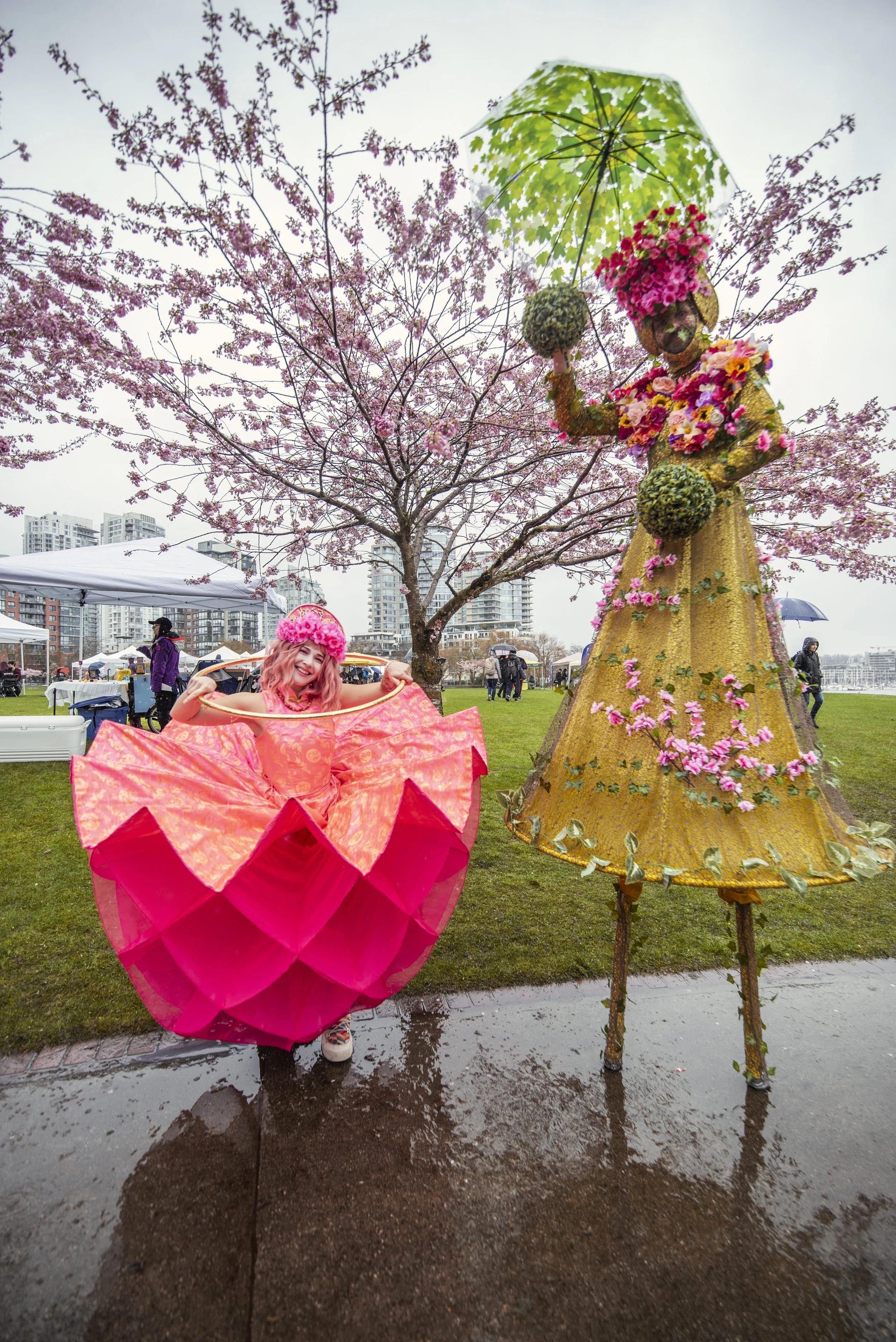 Blooming Flower Skirt + Avant Gardener Stilt Character @ Vancouver Cherry Blossom Festival 2025