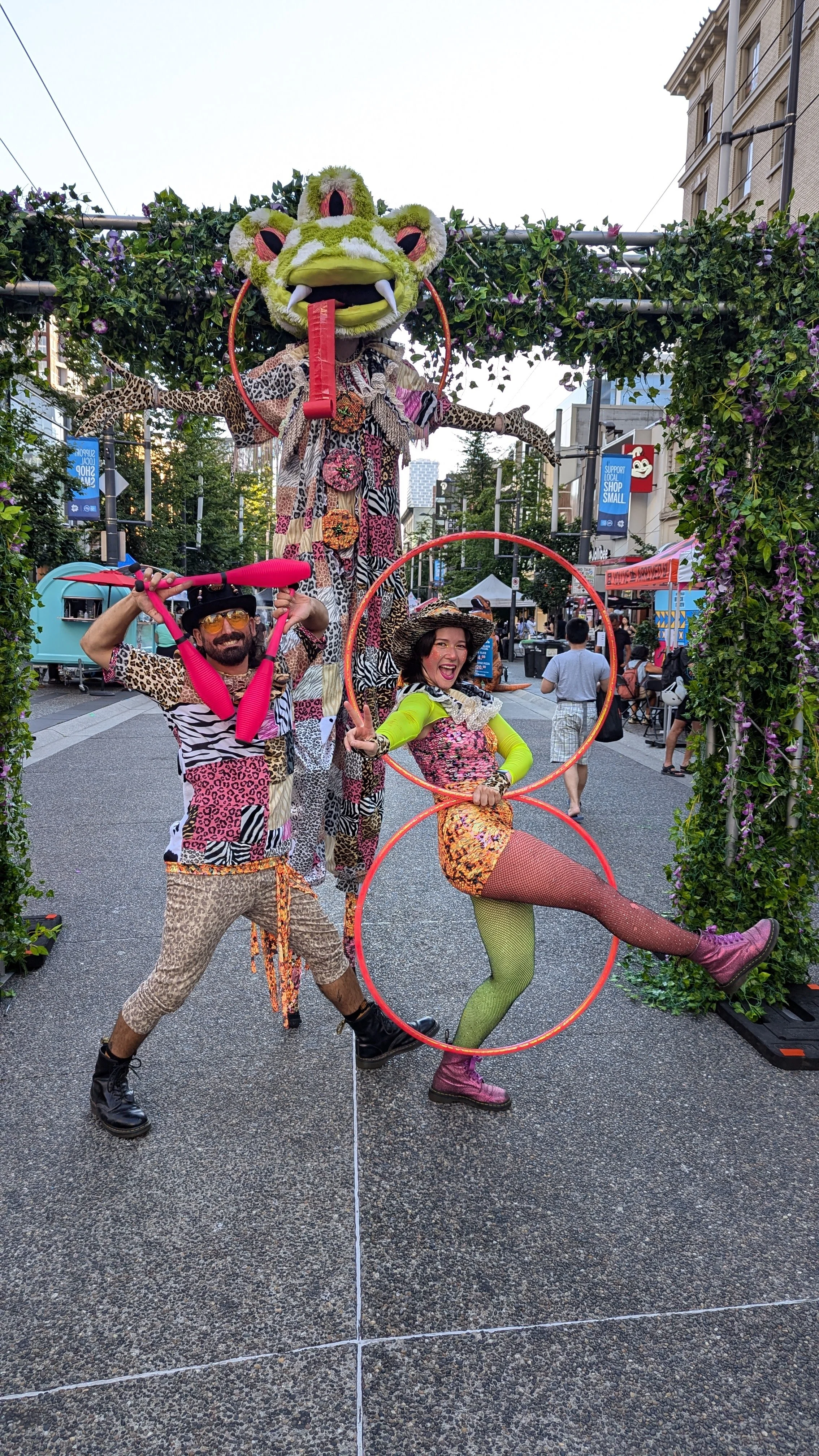 Animal Print Themed Roving Performers (stilting, juggling, hooping) @ Granville Block Party 2025