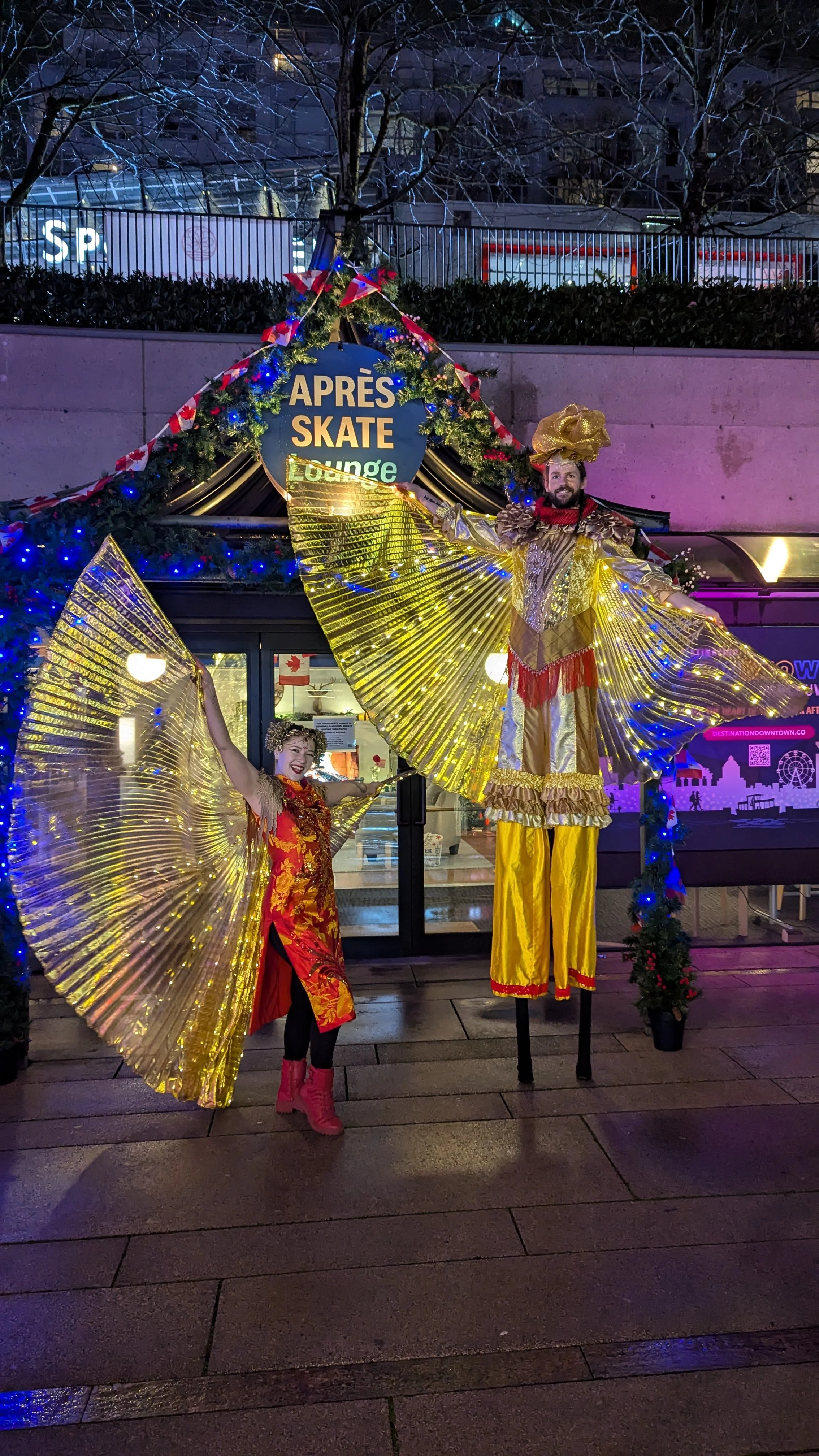 Lunar New Year: Gold and Red Phoenixes (LED wings, stilts) @ Destination Downtown 2026