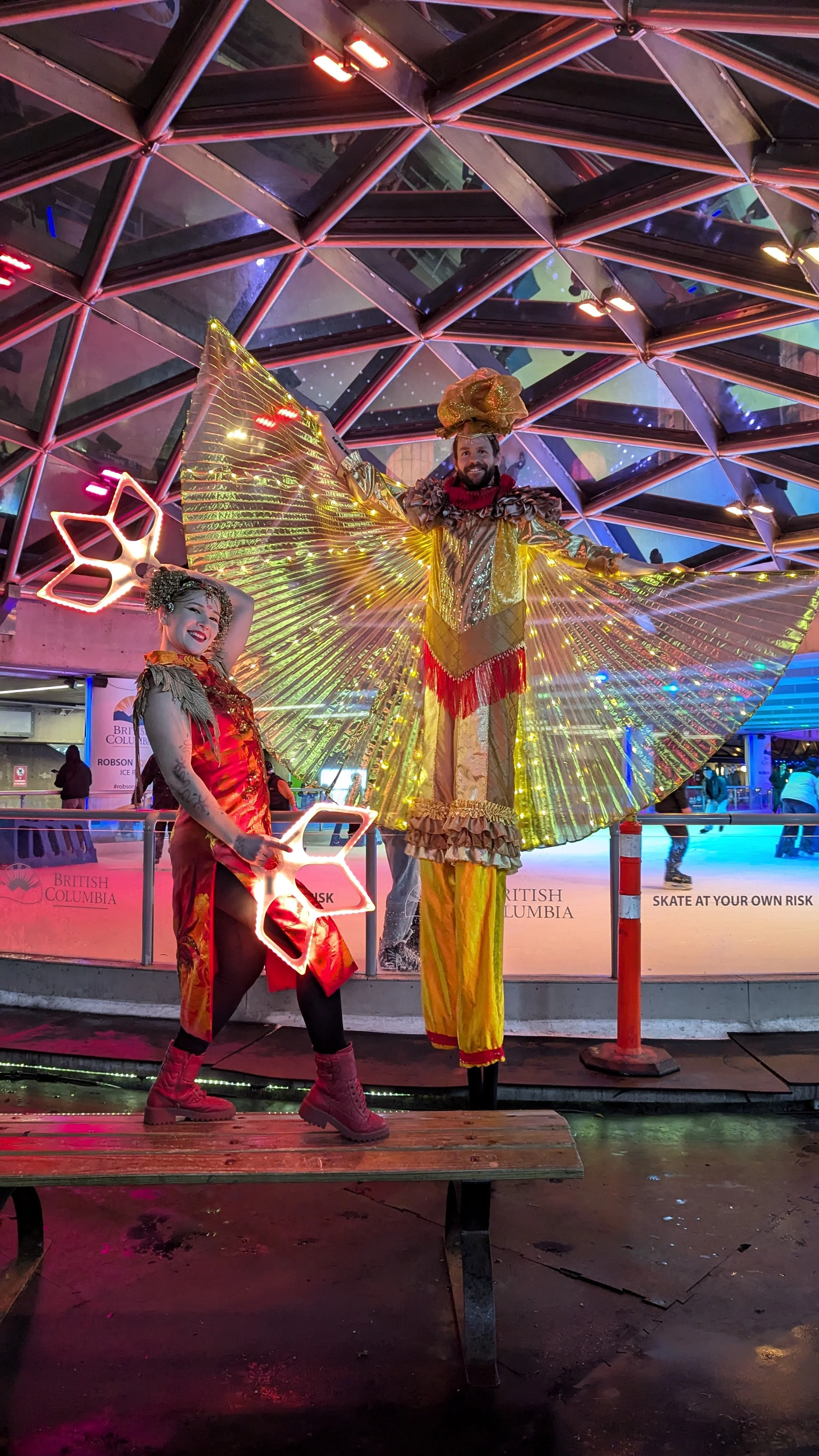 Lunar New Year Red and Gold Phoenix Outfits (LED wings, stilts, LED fans) @ Destination Downtown 2026