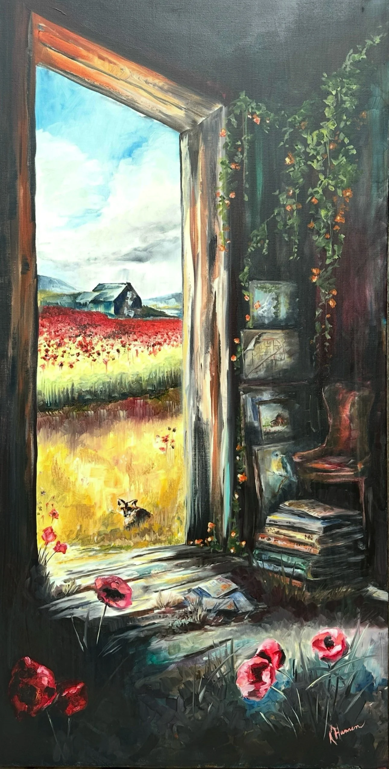 "Threshold" Oil on canvas, 48"X24" SOLD