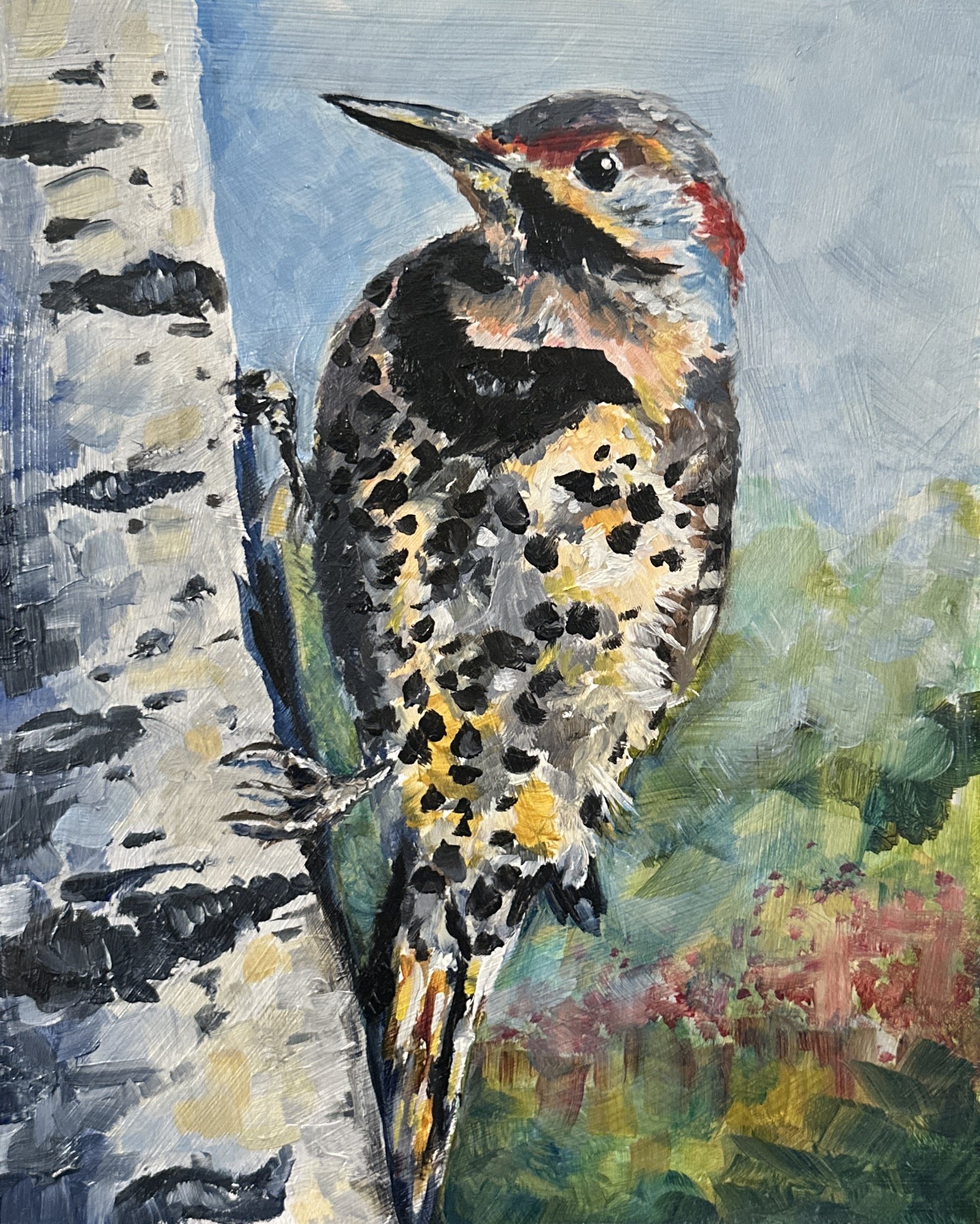 "Northern Flicker" Oil on wood panel, 10"x8" SOLD