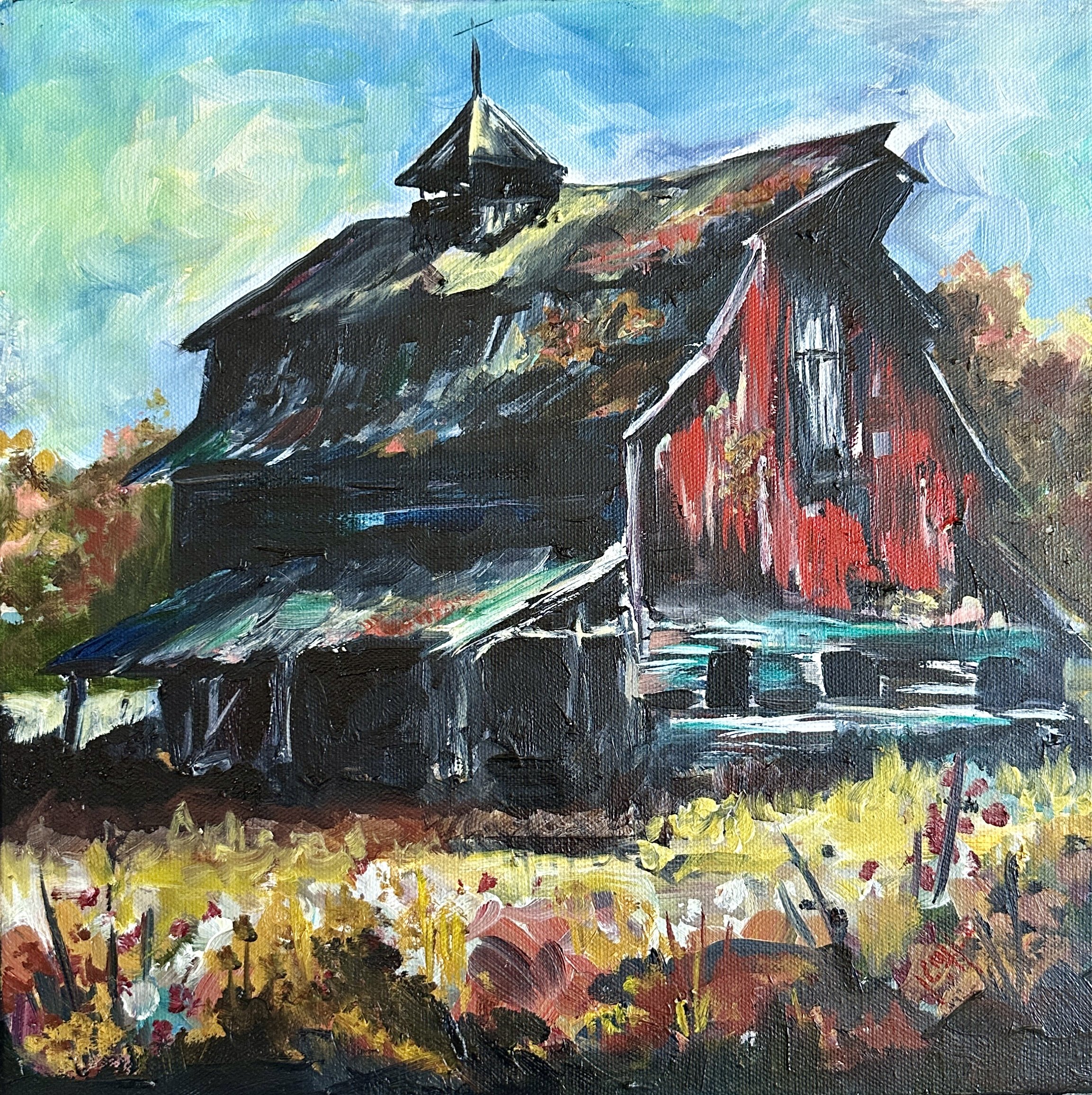 "Weathered" Oil on canvas, 20"x20" SOLD