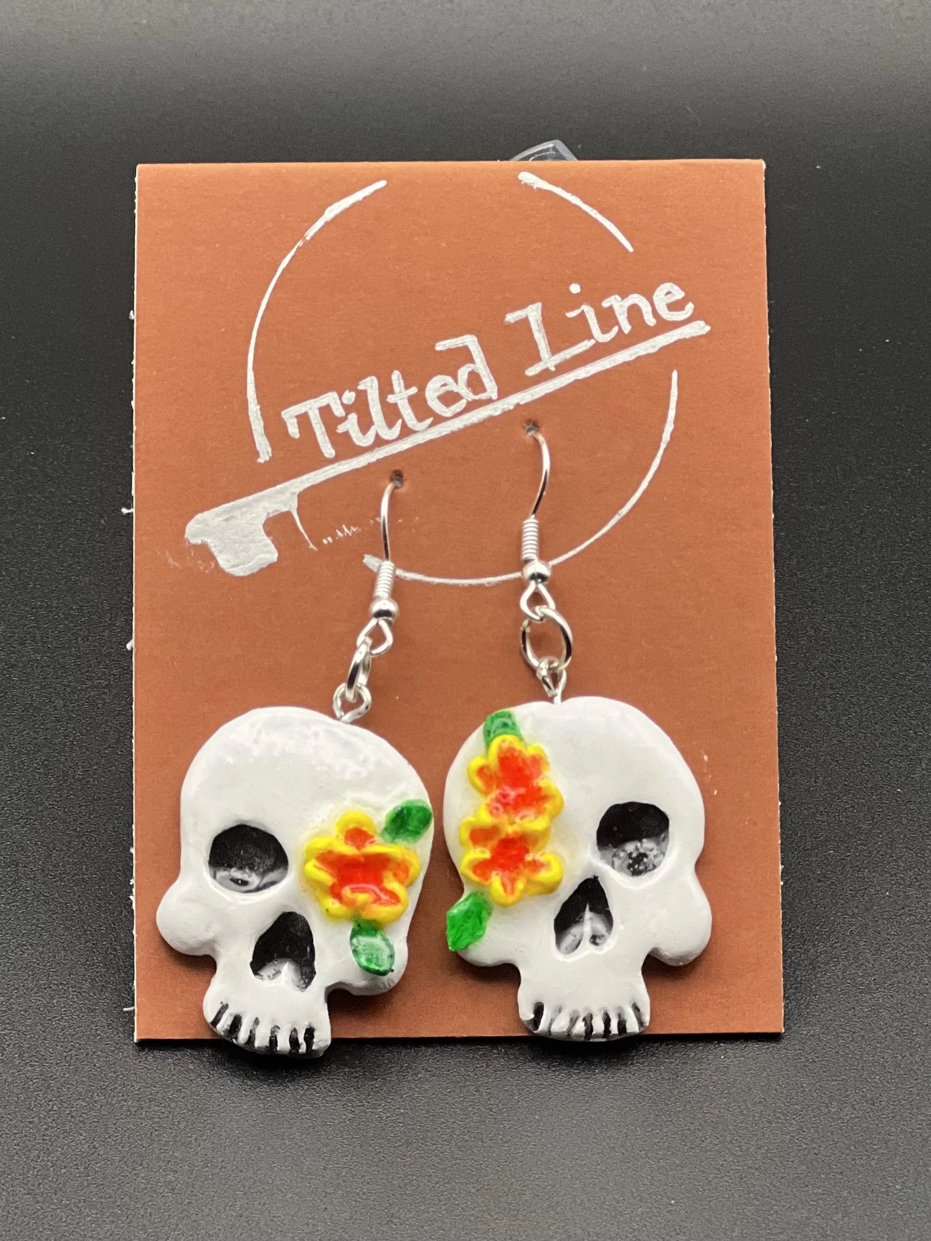 Skull & Flower Earrings
