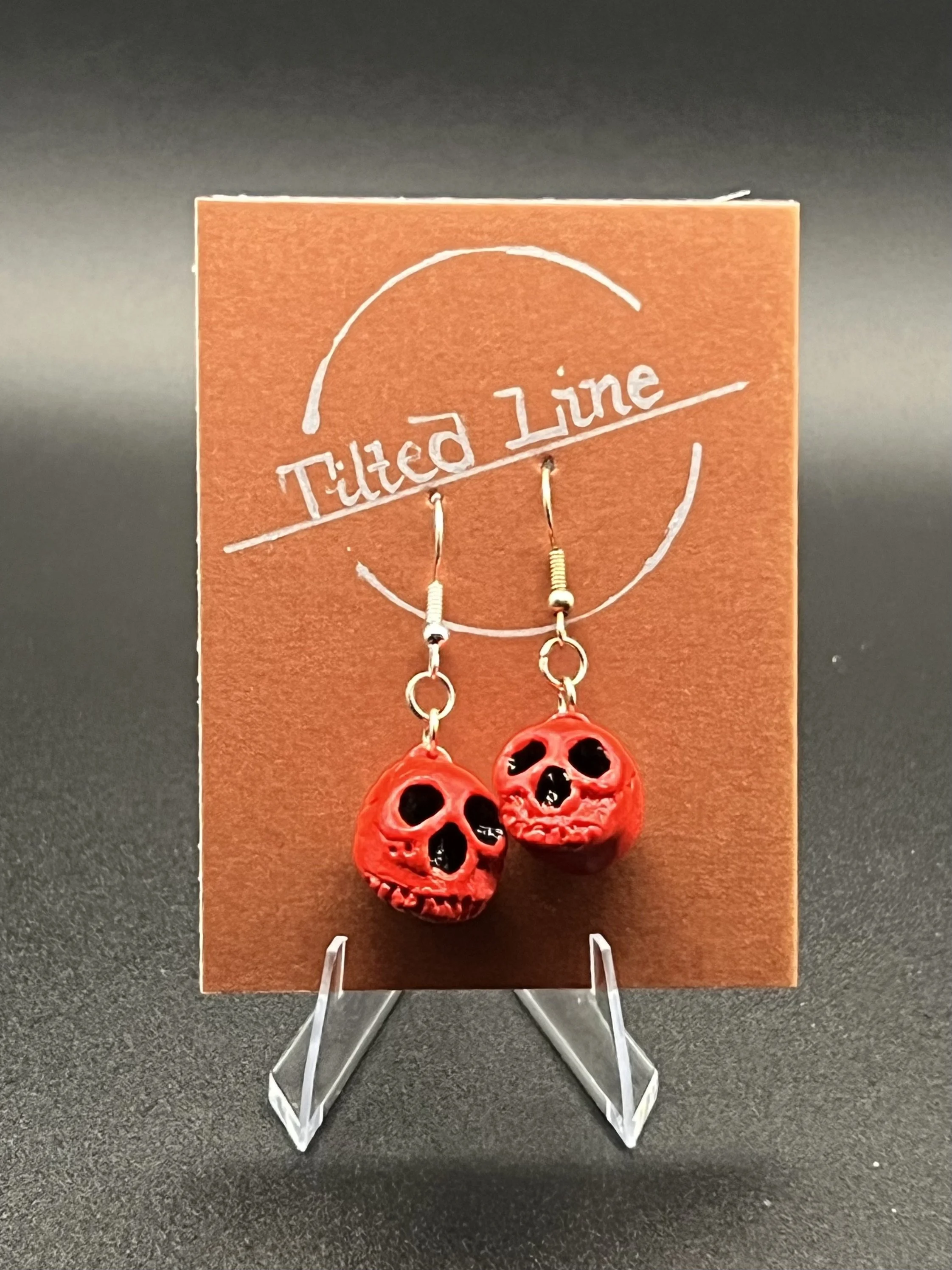 Red Skull Earrings