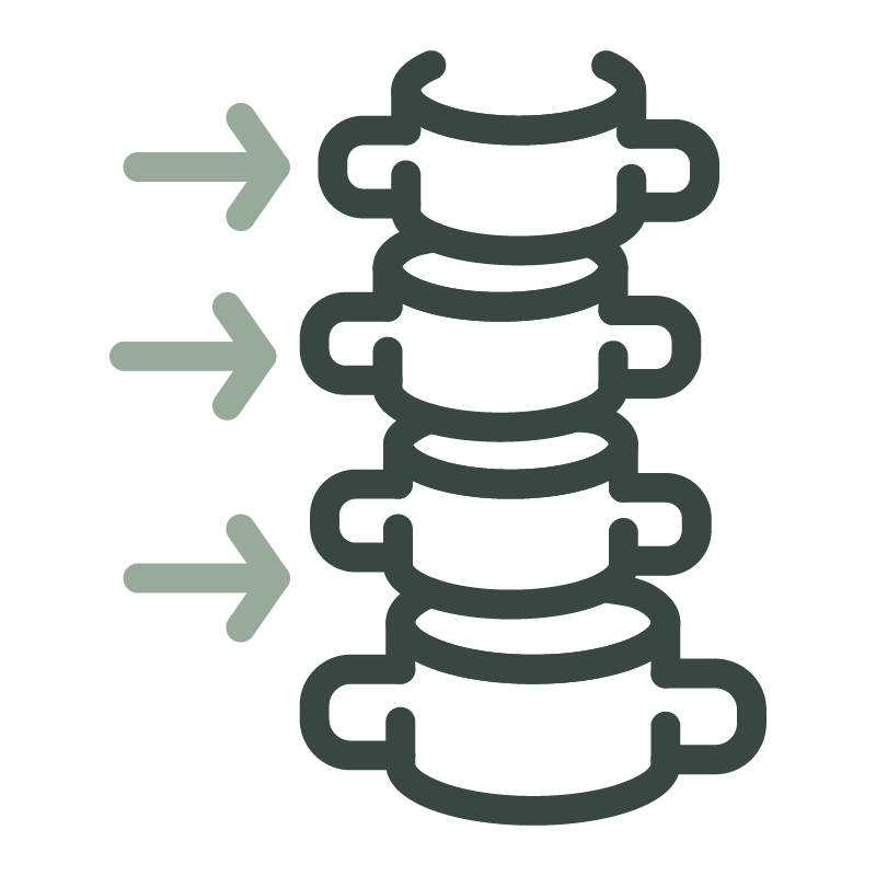 Graphic illustration of three stacked coffee cups with arrows pointing to the right.