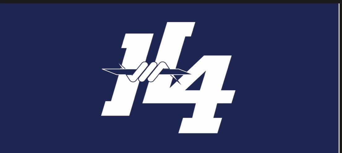 The NFL logo featuring a white hand gripping an arrow, with the number 144 on a blue background.