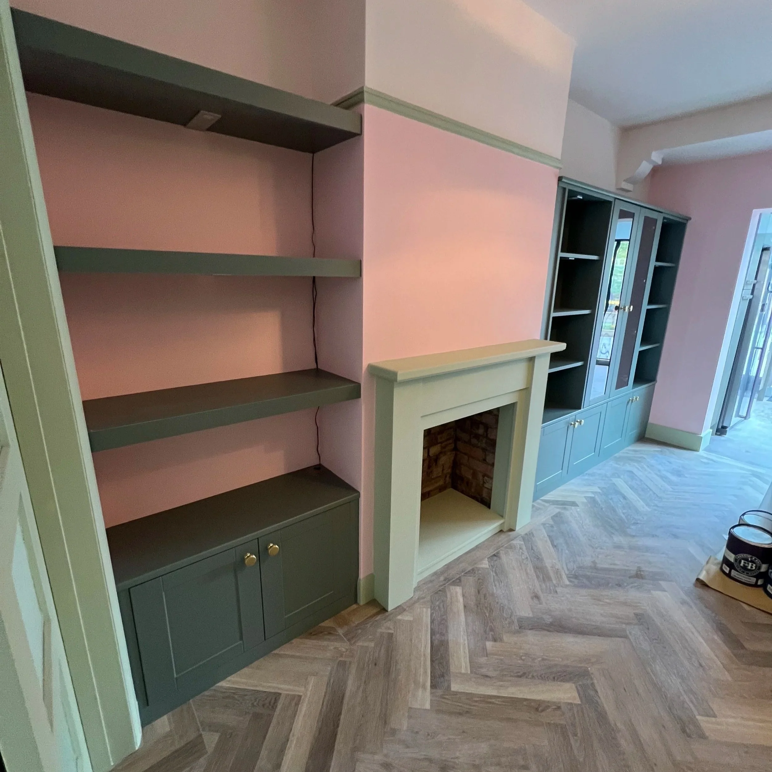 Finished fited furniture with professional spray finish by CLX Coatings