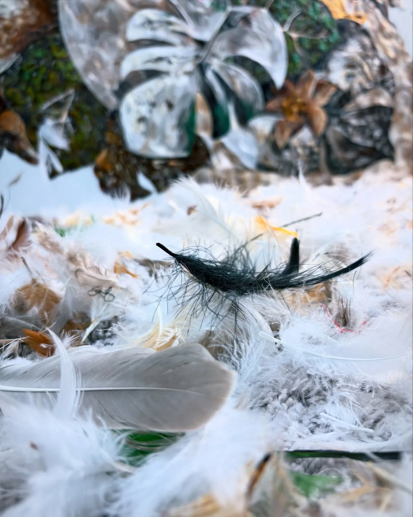 There were days this piece almost never happened. Days when the weight of doubt was heavier than the canvas itself.
I fought exhaustion, silence, and my own mind telling me to stop &mdash; but something inside whispered keep going.

Each feather beca