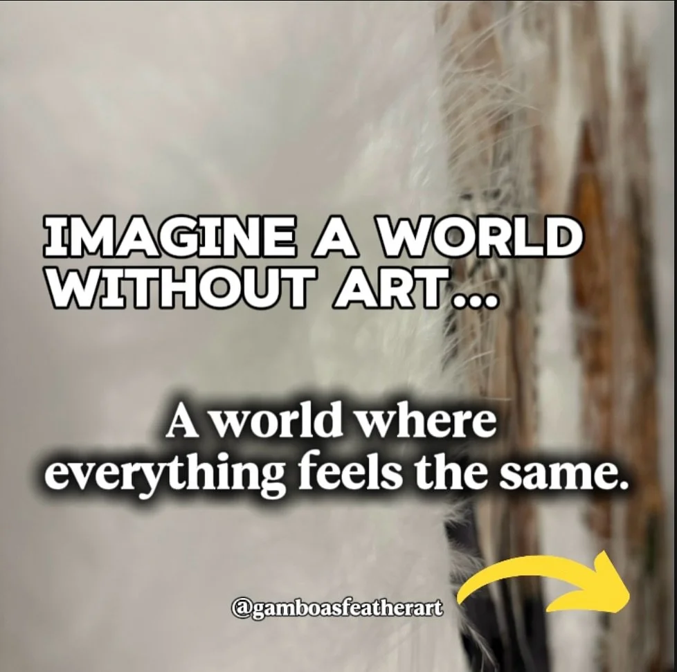 What you create can change someone&rsquo;s day, someone&rsquo;s heart, someone&rsquo;s life. Keep creating.

Artwork Name: An Island 
Size: 30x30 
Medium: mixed-media (feather art) 

Ready to find its home www.gamboasfeatherart.com 

LIKE, SAVE, FOLL