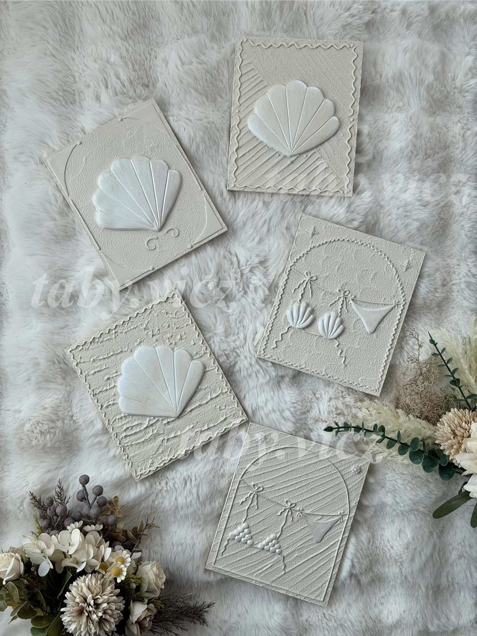 Original Textured Art Shell clam & Cute Bikini