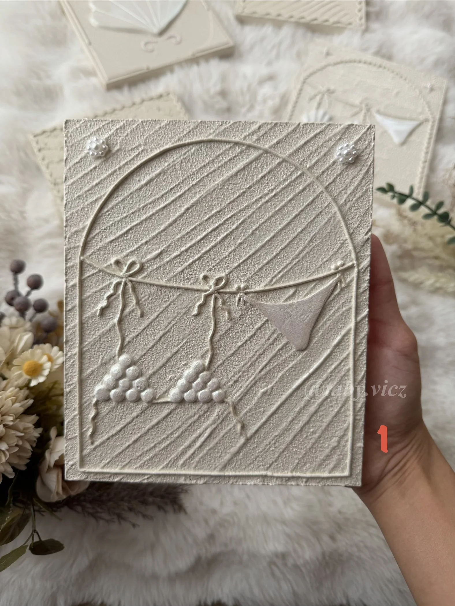 Original Textured Art Shell clam & Cute Bikini