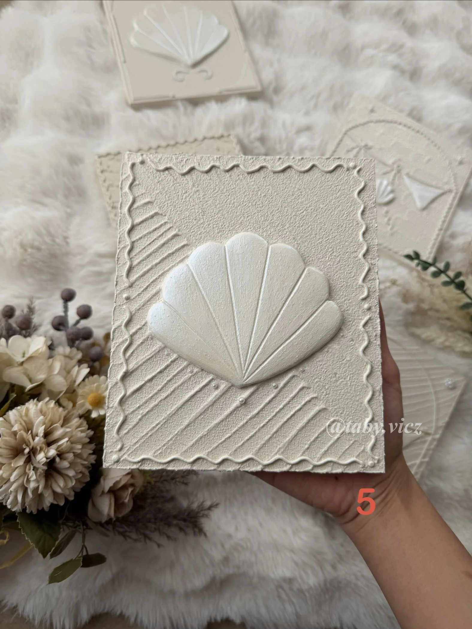 Original Textured Art Shell clam & Cute Bikini