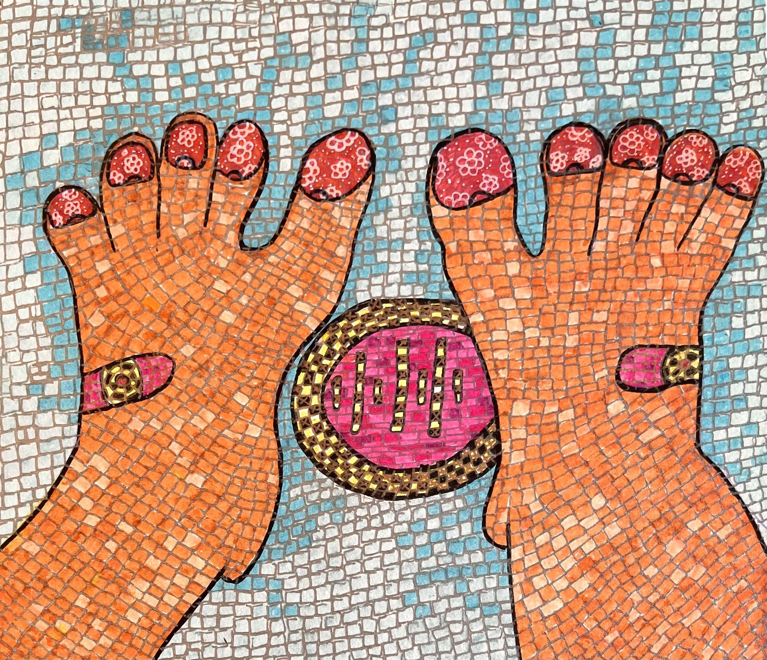 Phases 2 of 4, Watercolor Markers and Gel Pen on Paper, 18inx16in, August 2022