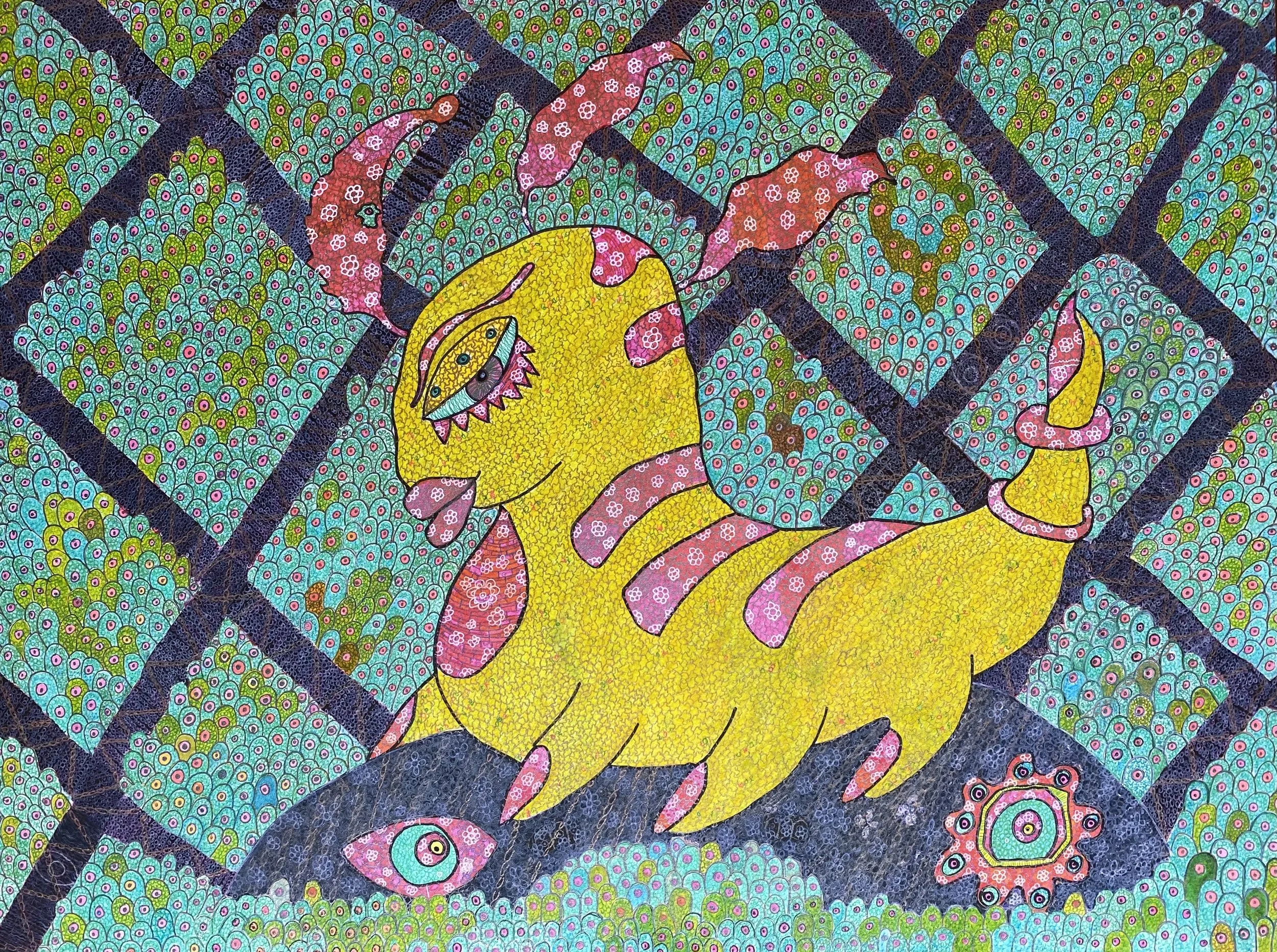Eternal Slug Salvation, Watercolor Markers and Gel Pen on Paper, 18in x 24in, August 2022