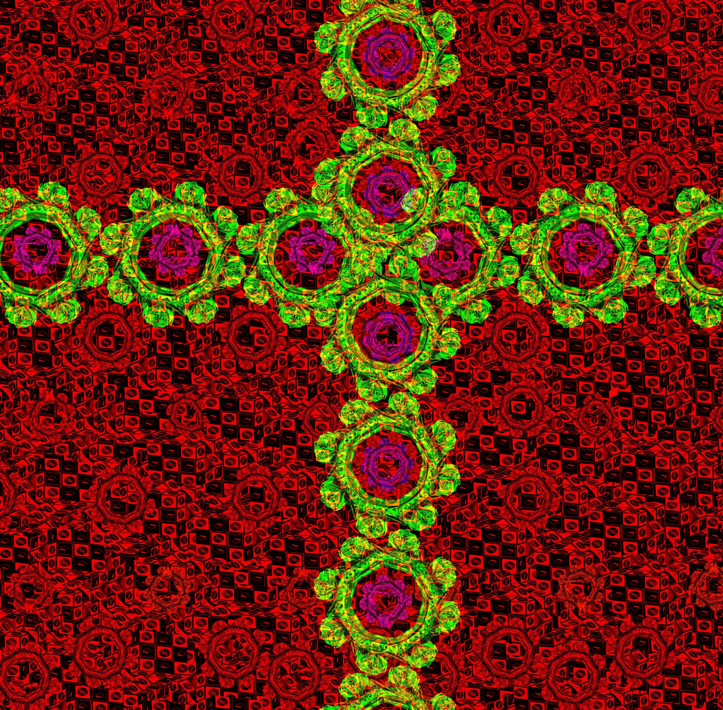 “Cubes Cross Forever”, Digital Assemblage, 10.3 × 10.1 in, August 2025