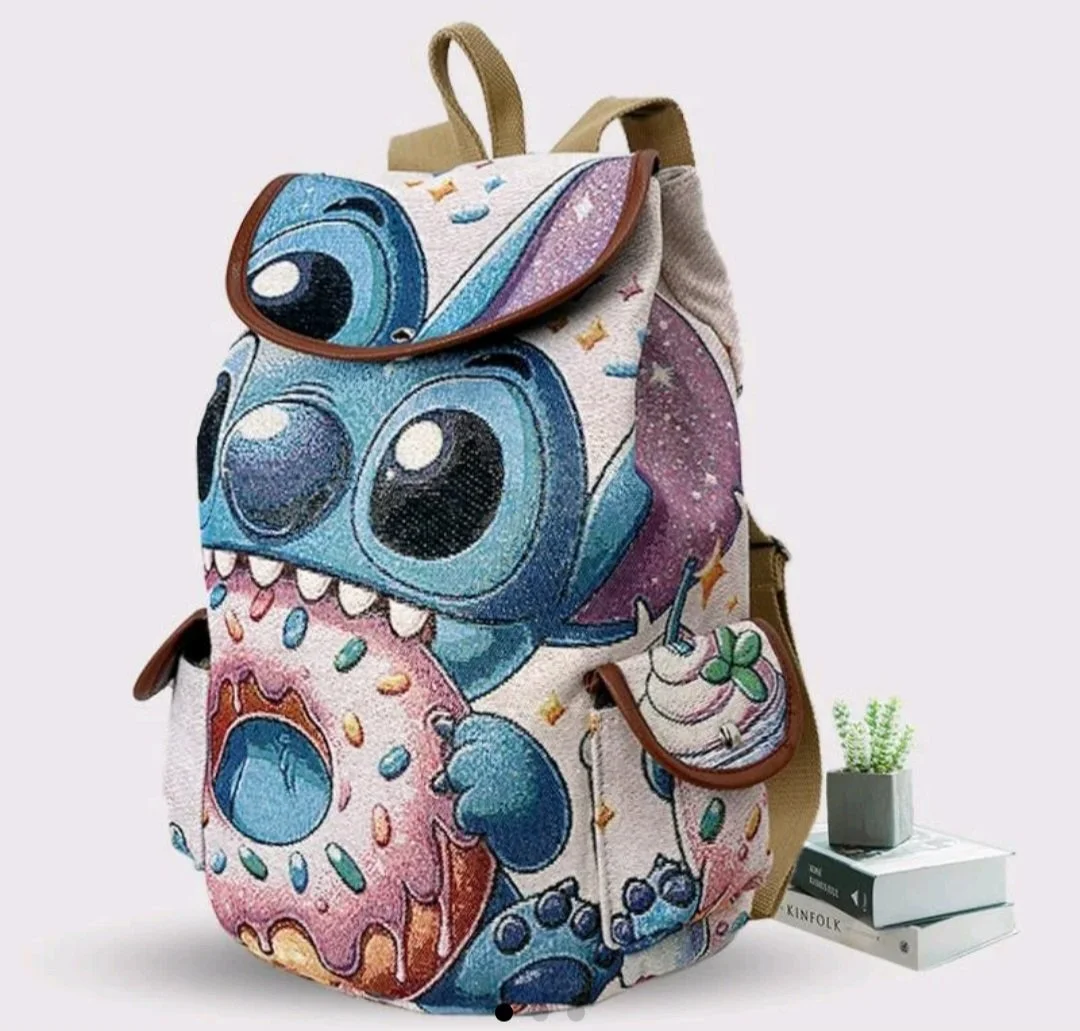 CUTE - Stitch eating a doughnut backpack