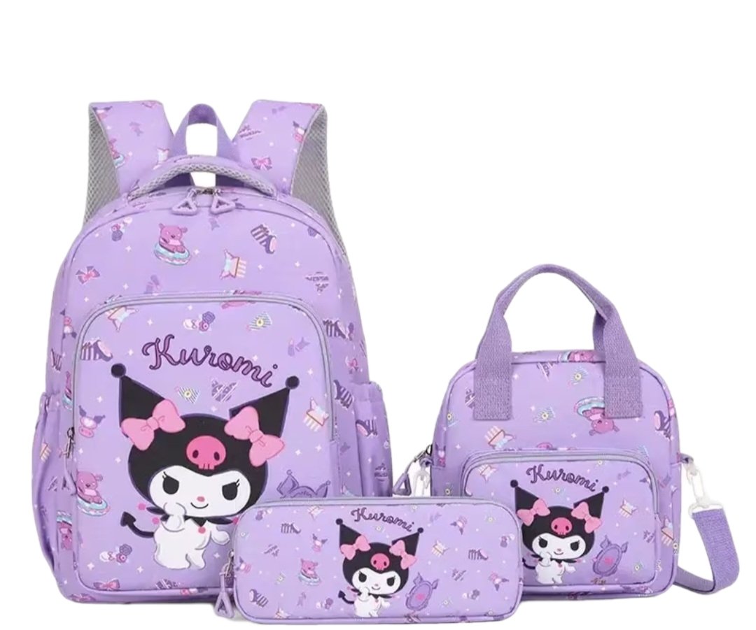Kuromi Backpack Set with Handbag & Pencil Case