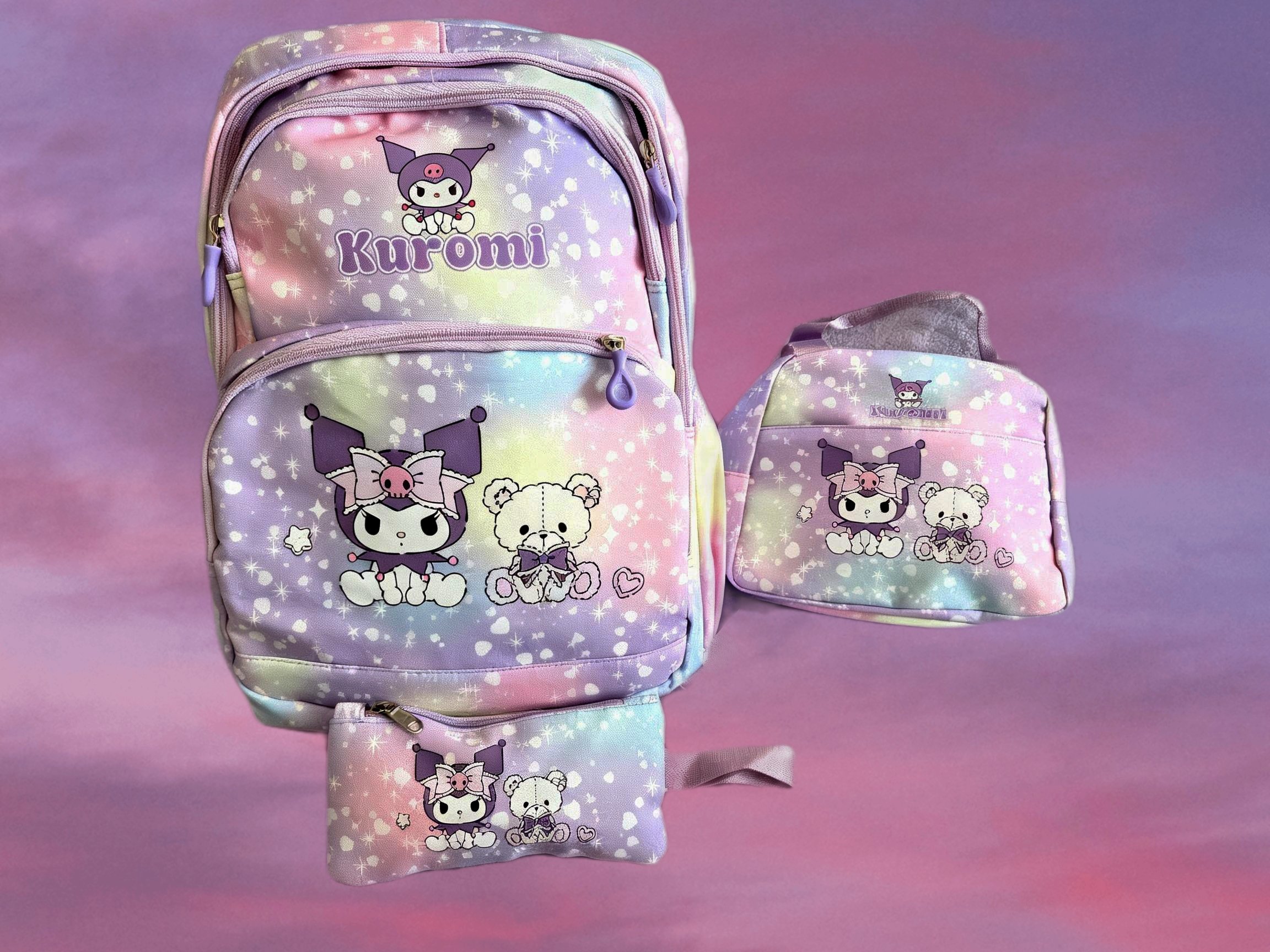Kuromi extra large backpack with matching handbag and pencil case