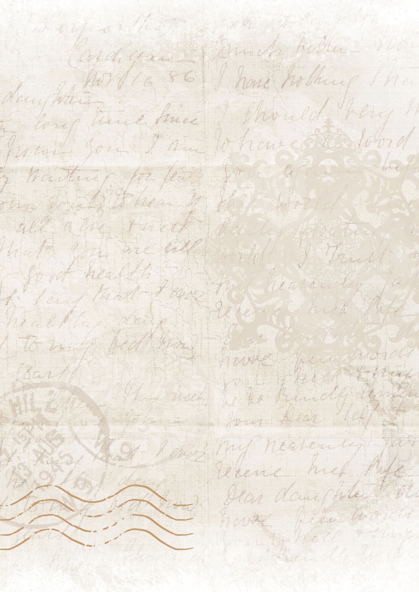 Vintage handwritten letter with postal markings and decorative elements.