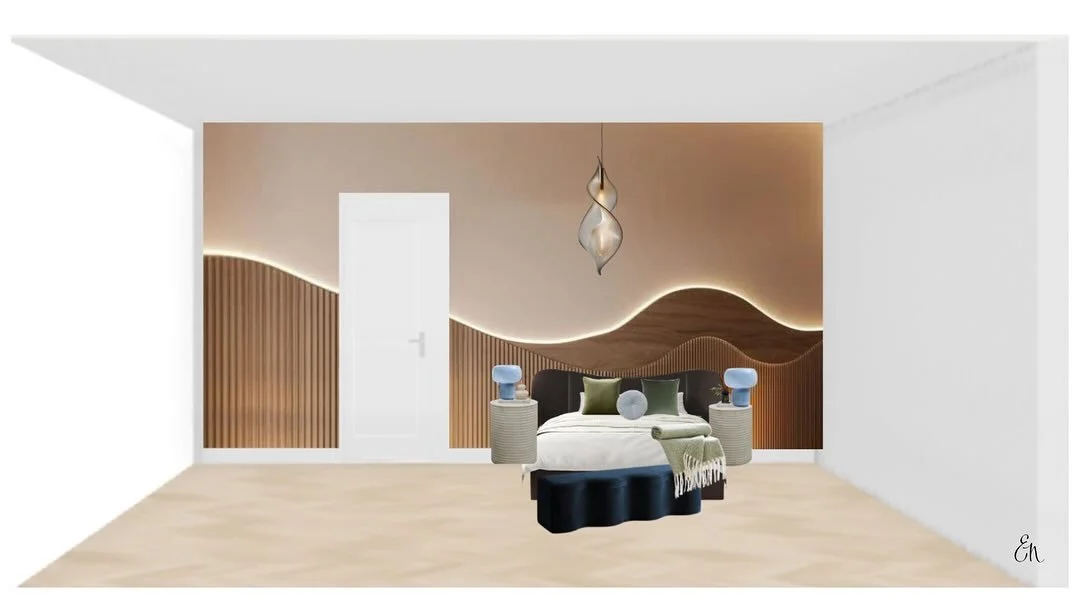 The bespoke design proposed for this feature bed wall, was inspired by one of my favourite architects &amp; designers &ldquo;Antoni Gaudi&rdquo;, specifically his building - Casa Batll&oacute; in Barcelona. 

By mimicking the flow of its curved lines